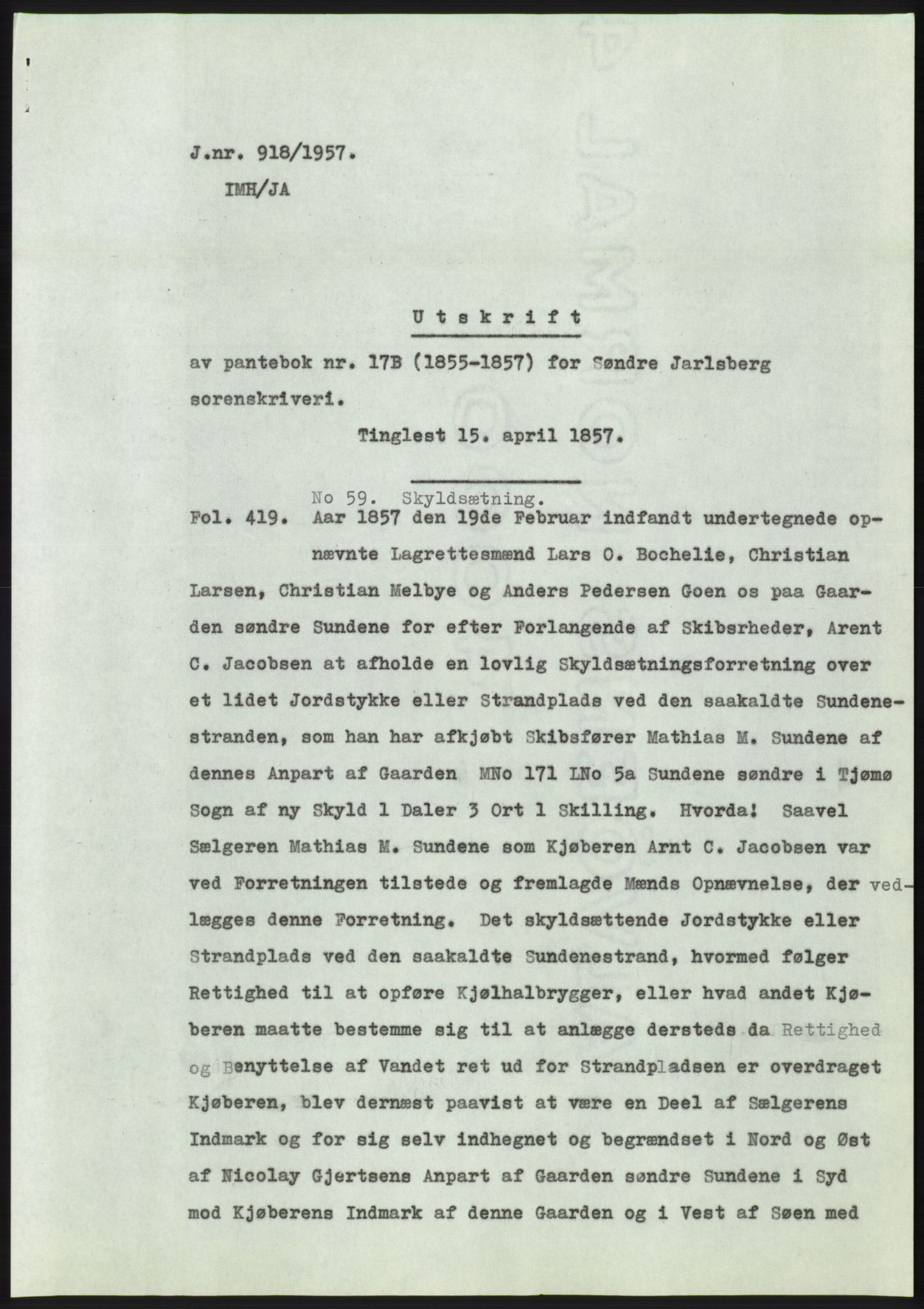 Statsarkivet i Kongsberg, SAKO/A-0001, 1957, p. 166