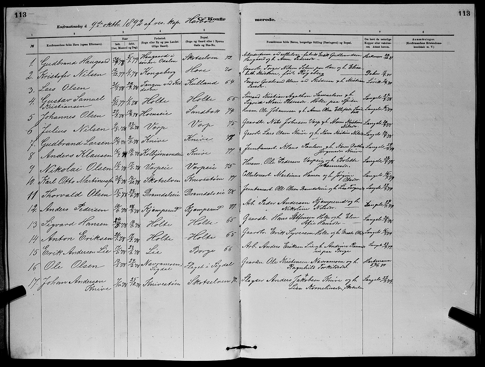 Eiker kirkebøker, SAKO/A-4/G/Gb/L0003: Parish register (copy) no. II 3, 1880-1893, p. 113