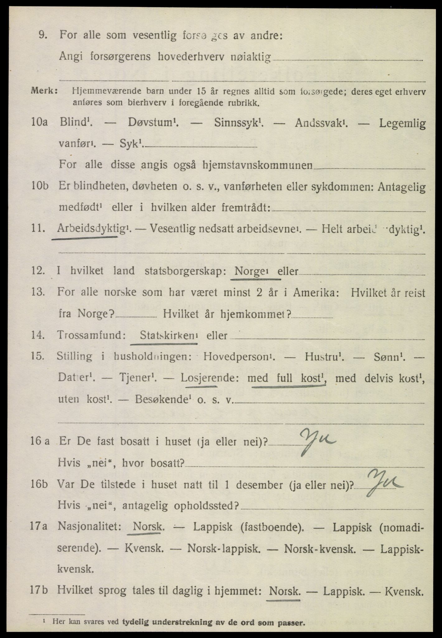 SAT, 1920 census for Meløy, 1920, p. 6630