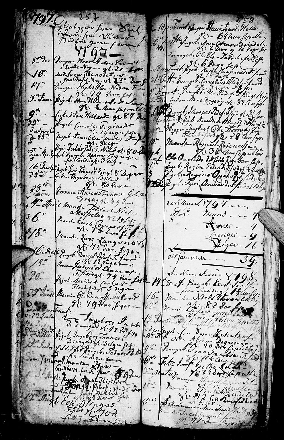 Flekkefjord sokneprestkontor, SAK/1111-0012/F/Fa/Fac/L0001: Parish register (official) no. A 1, 1773-1806, p. 257-258
