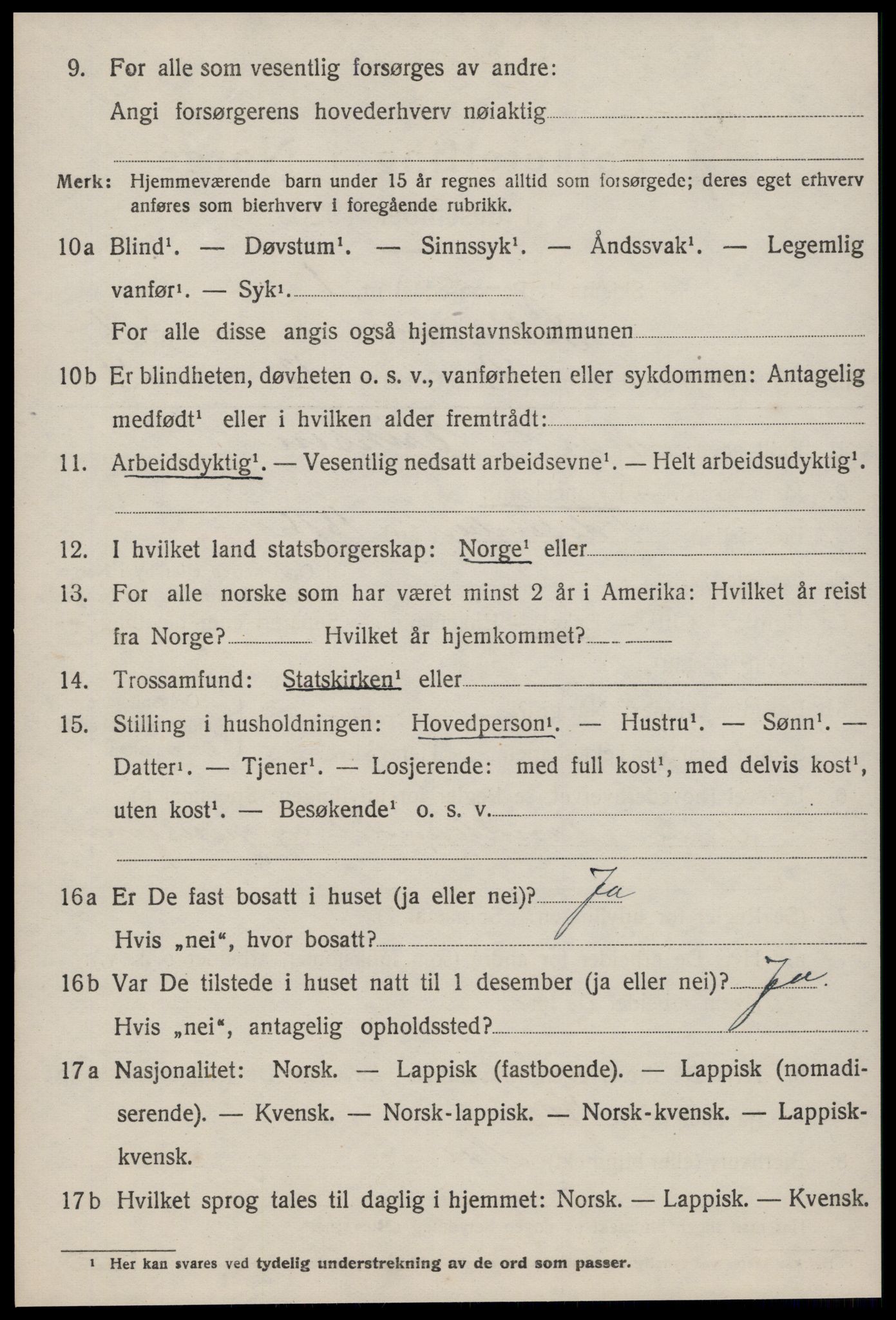 SAT, 1920 census for Selbu, 1920, p. 2443