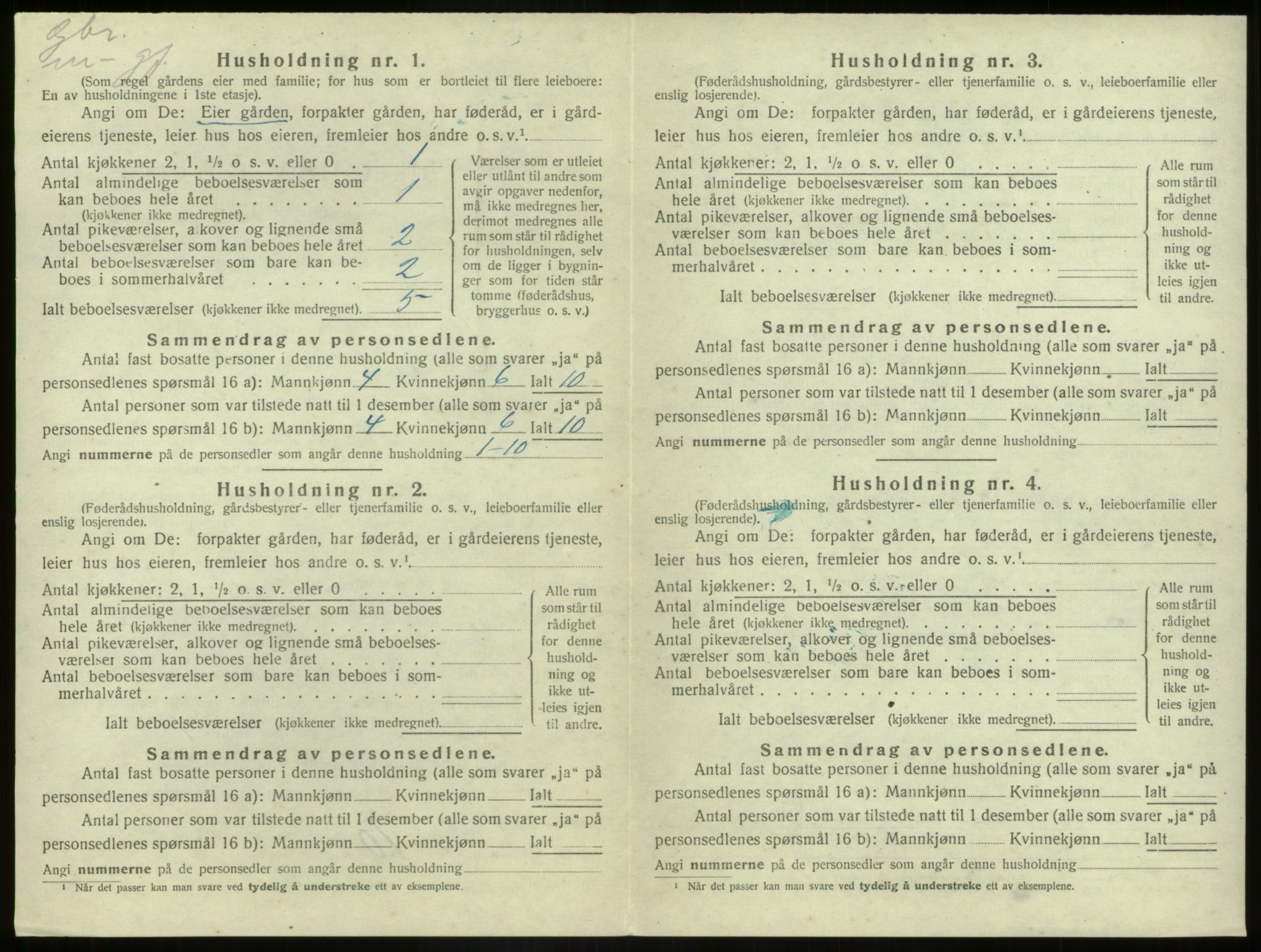 SAB, 1920 census for Kinn, 1920, p. 1638