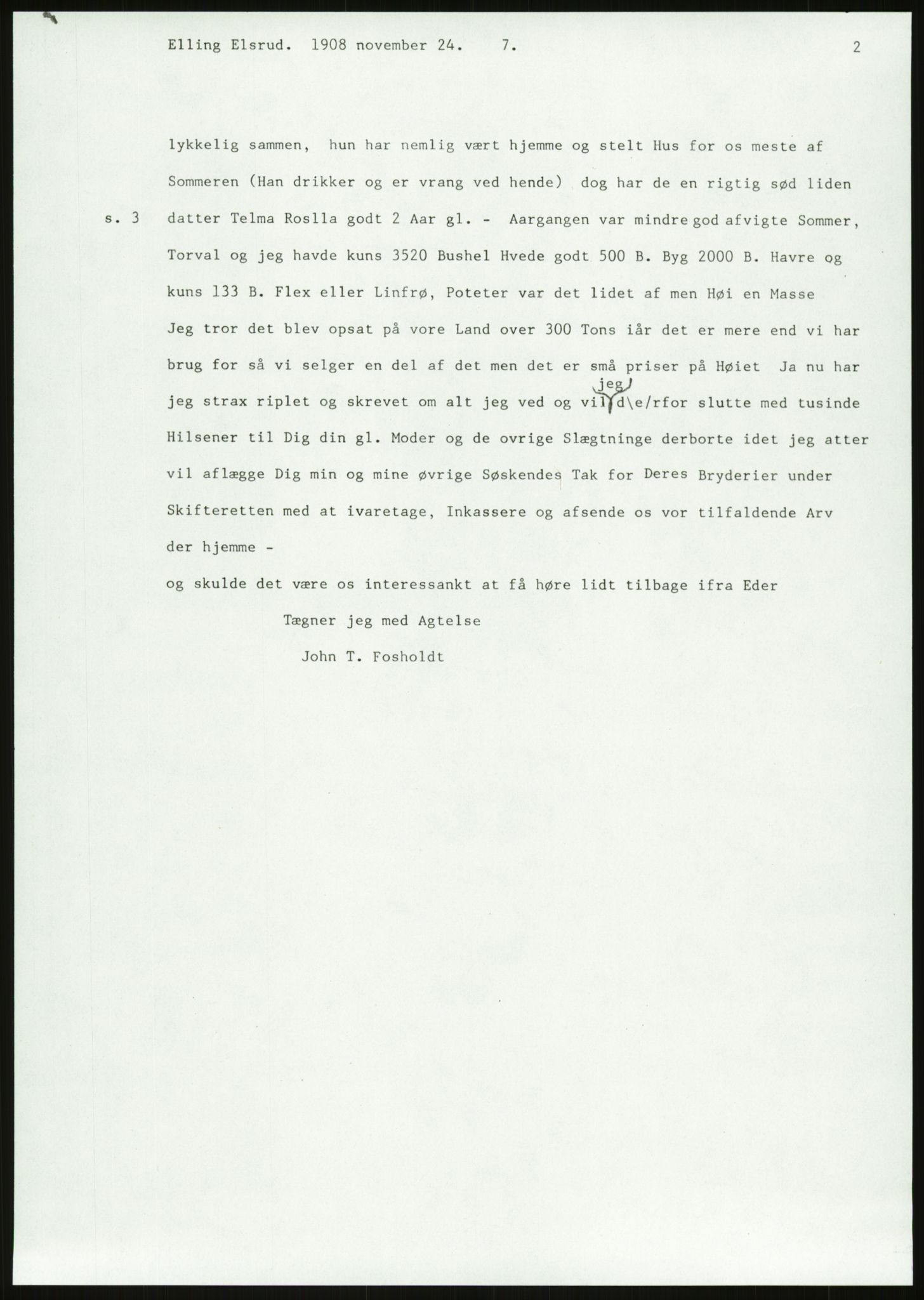 Samlinger til kildeutgivelse, Amerikabrevene, AV/RA-EA-4057/F/L0018: Innlån fra Buskerud: Elsrud, 1838-1914, p. 901