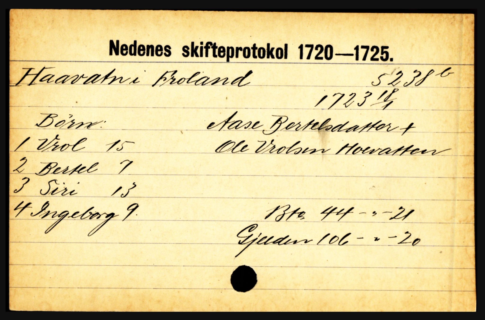 Nedenes sorenskriveri før 1824, AV/SAK-1221-0007/H, p. 13853