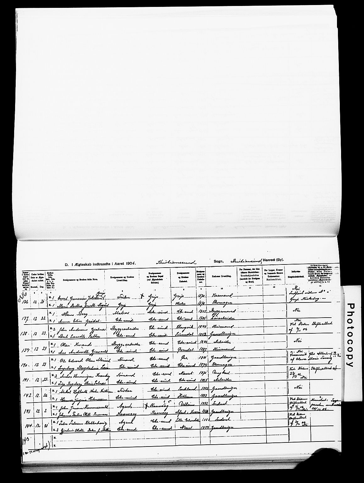 Ministerialprotokoller, klokkerbøker og fødselsregistre - Møre og Romsdal, AV/SAT-A-1454/572/L0859: Parish register (official) no. 572D03, 1903-1916