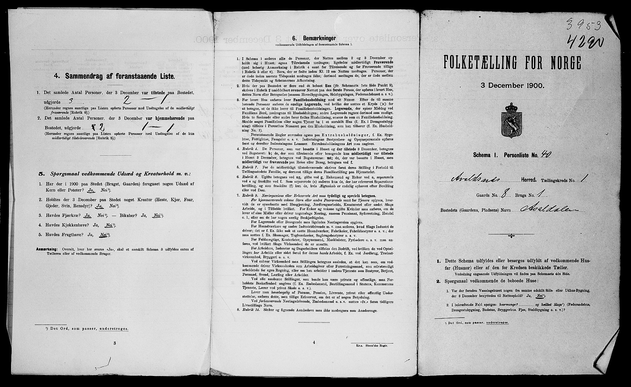 SAST, 1900 census for Avaldsnes, 1900, p. 51