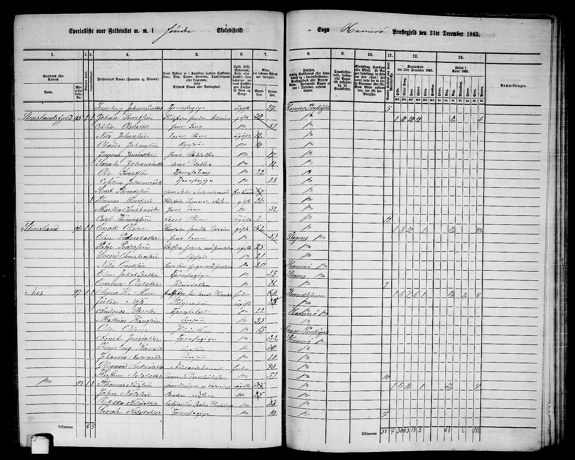 RA, 1865 census for Hamarøy, 1865, p. 52