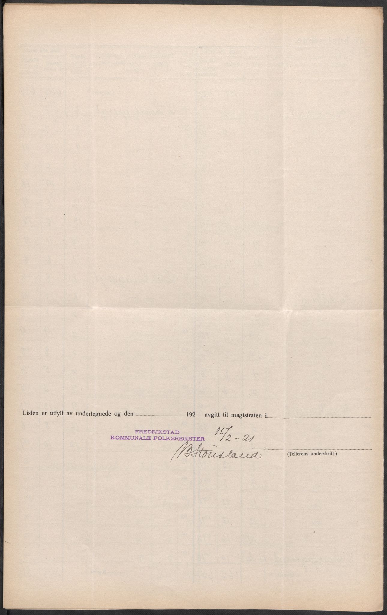 SAO, 1920 census for Fredrikstad, 1920, p. 25