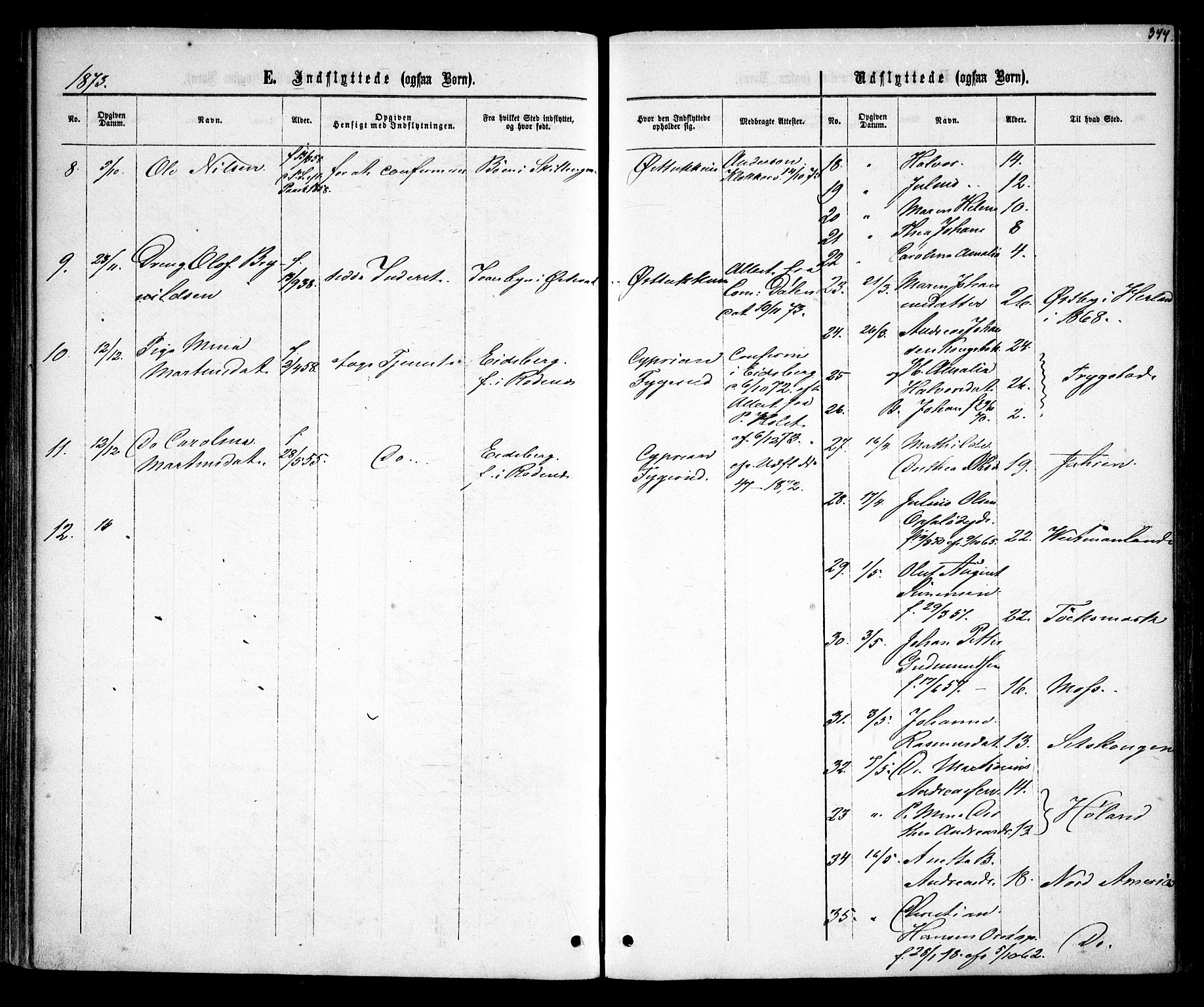 Rødenes prestekontor Kirkebøker, AV/SAO-A-2005/F/Fa/L0008: Parish register (official) no. I 8, 1869-1879, p. 344