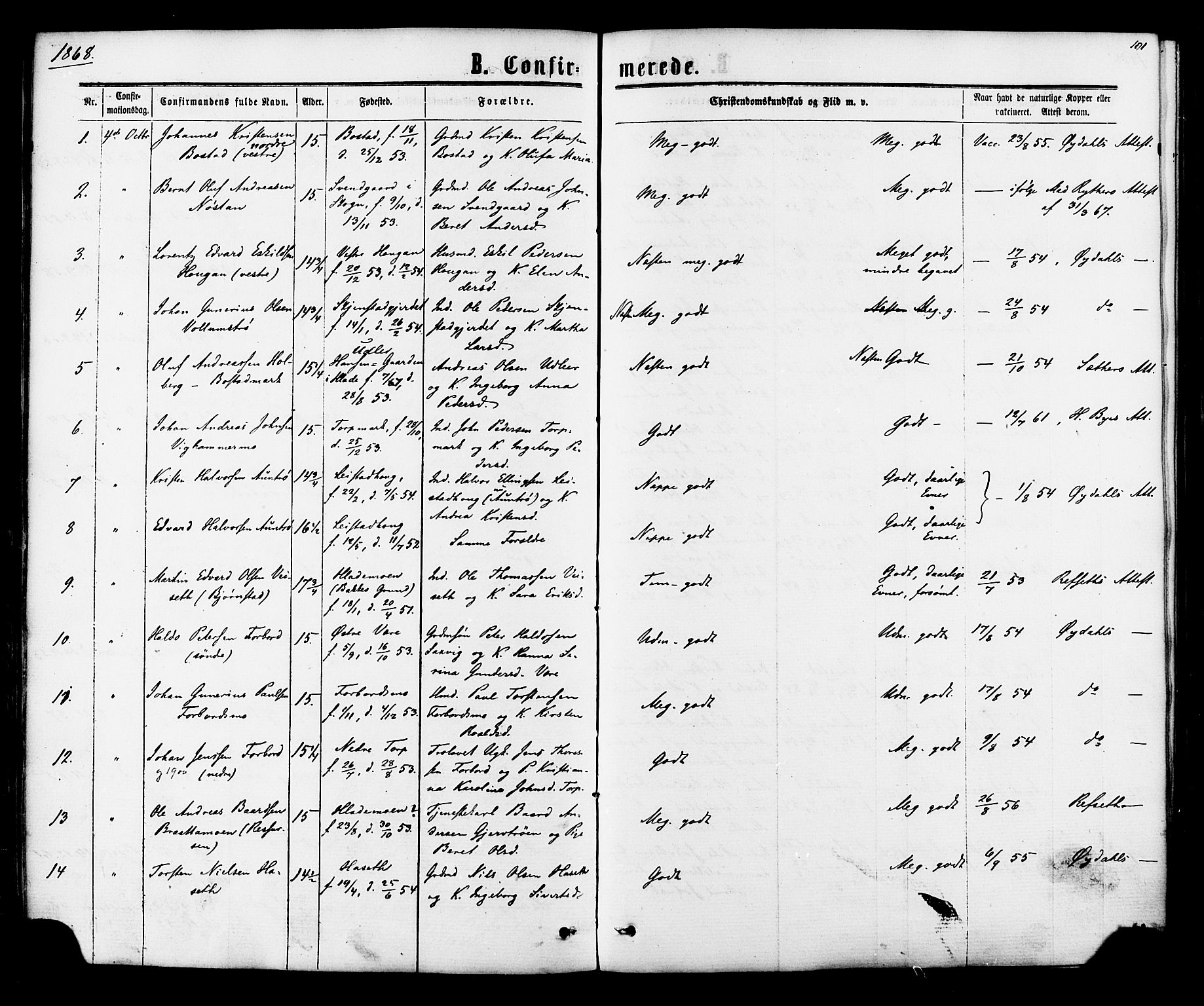 Ministerialprotokoller, klokkerbøker og fødselsregistre - Sør-Trøndelag, SAT/A-1456/616/L0409: Parish register (official) no. 616A06, 1865-1877, p. 101
