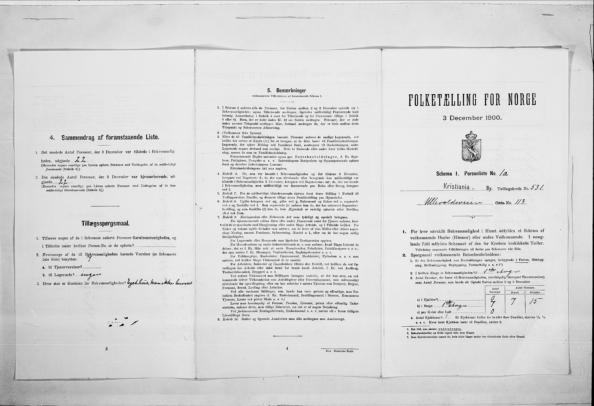 SAO, 1900 census for Kristiania, 1900, p. 107560