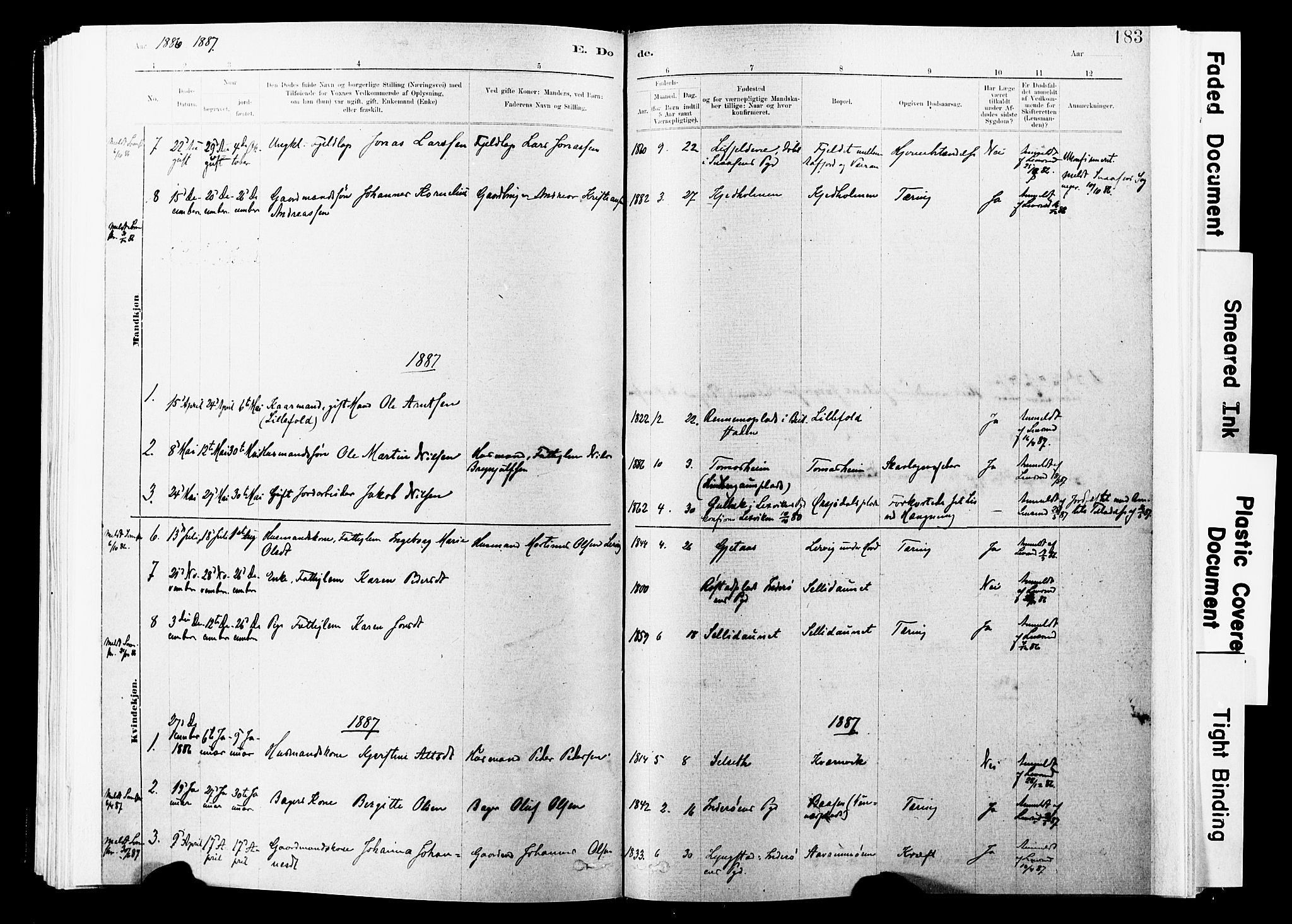 Ministerialprotokoller, klokkerbøker og fødselsregistre - Nord-Trøndelag, SAT/A-1458/744/L0420: Parish register (official) no. 744A04, 1882-1904, p. 183