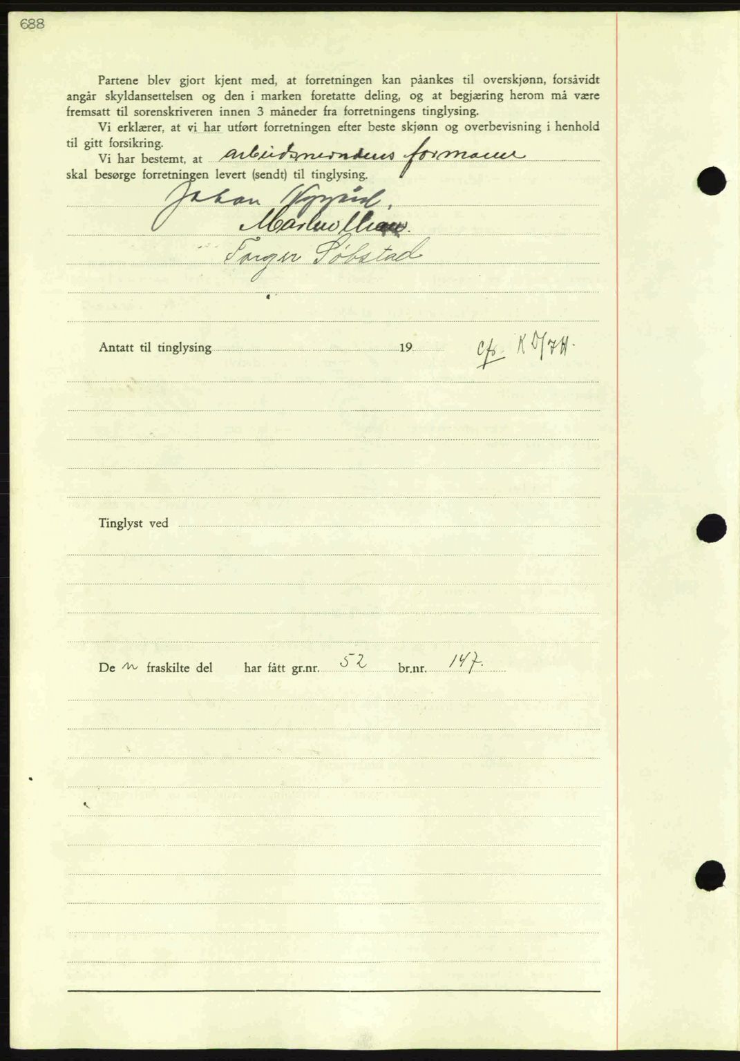 Nordmøre sorenskriveri, AV/SAT-A-4132/1/2/2Ca: Mortgage book no. A81, 1937-1937, Diary no: : 1441/1937