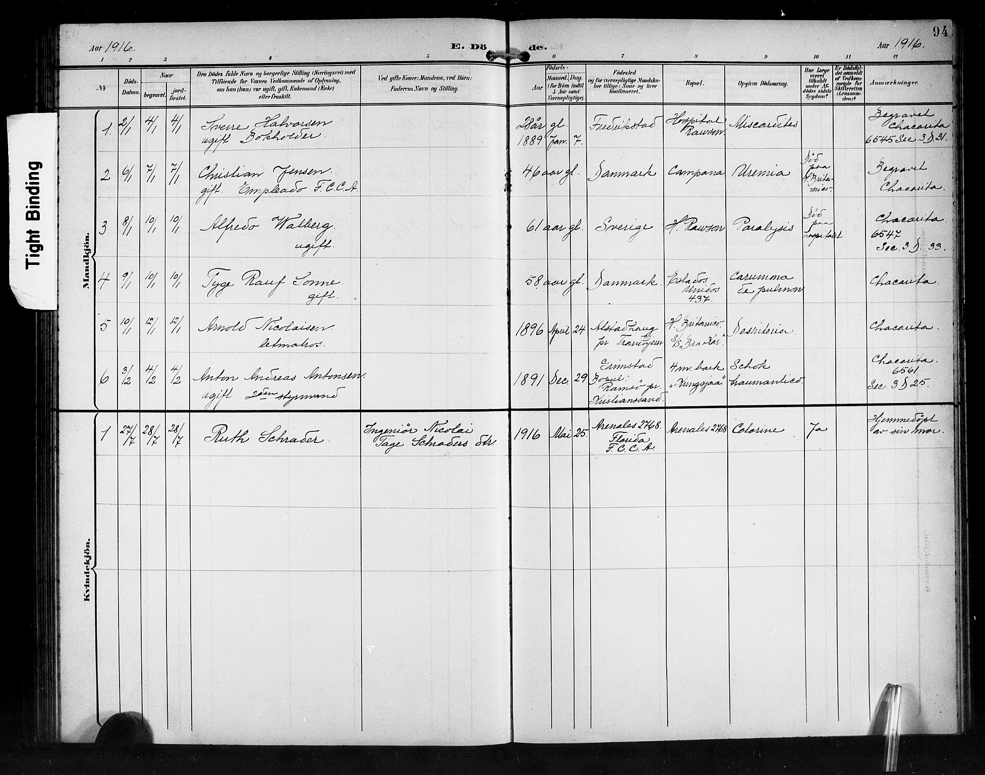 Den norske sjømannsmisjon i utlandet/Syd-Amerika (Buenos Aires m.fl.), SAB/SAB/PA-0118/H/Ha/L0002: Parish register (official) no. A 2, 1899-1919, p. 94