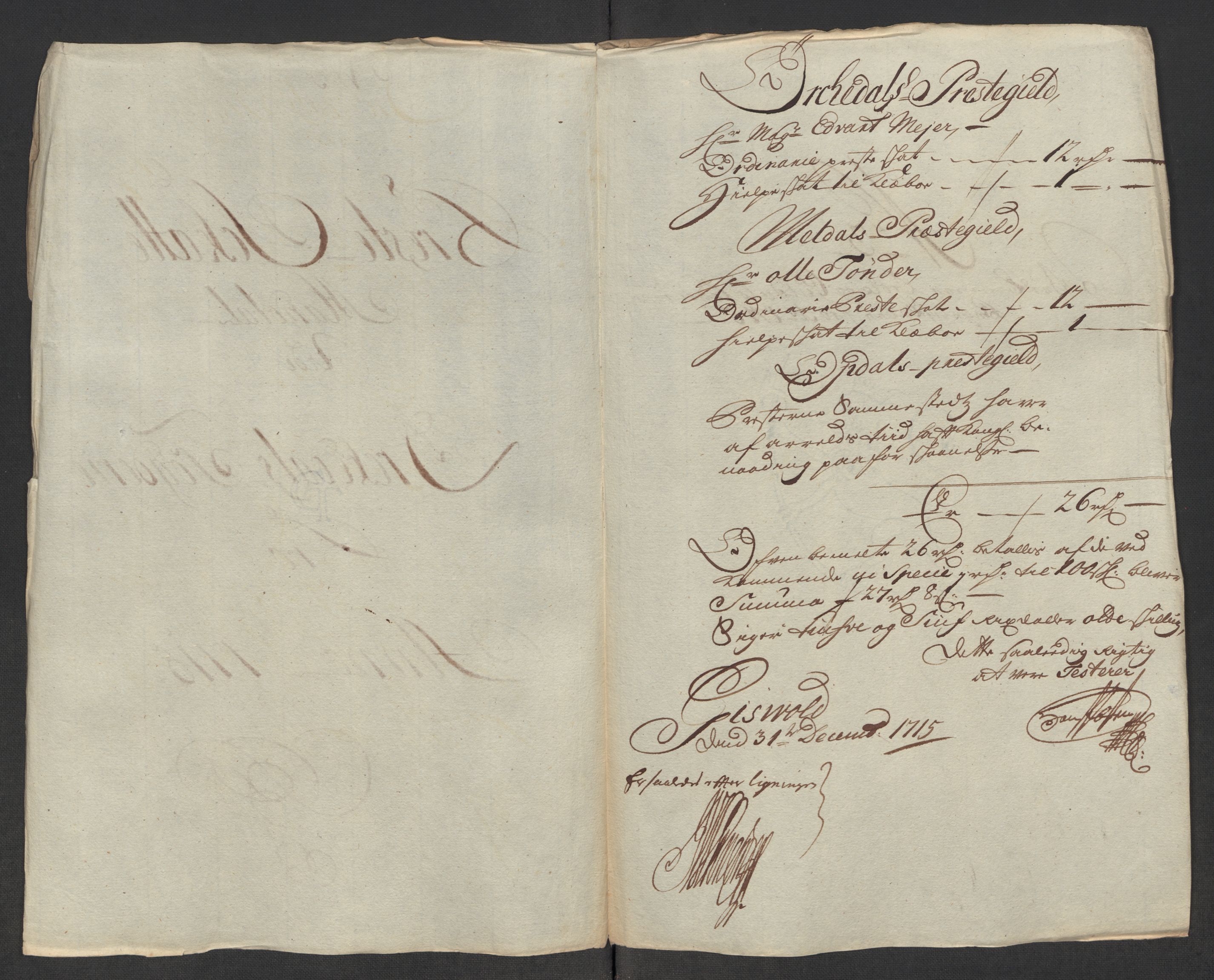 Rentekammeret inntil 1814, Reviderte regnskaper, Fogderegnskap, AV/RA-EA-4092/R60/L3966: Fogderegnskap Orkdal og Gauldal, 1715, p. 103