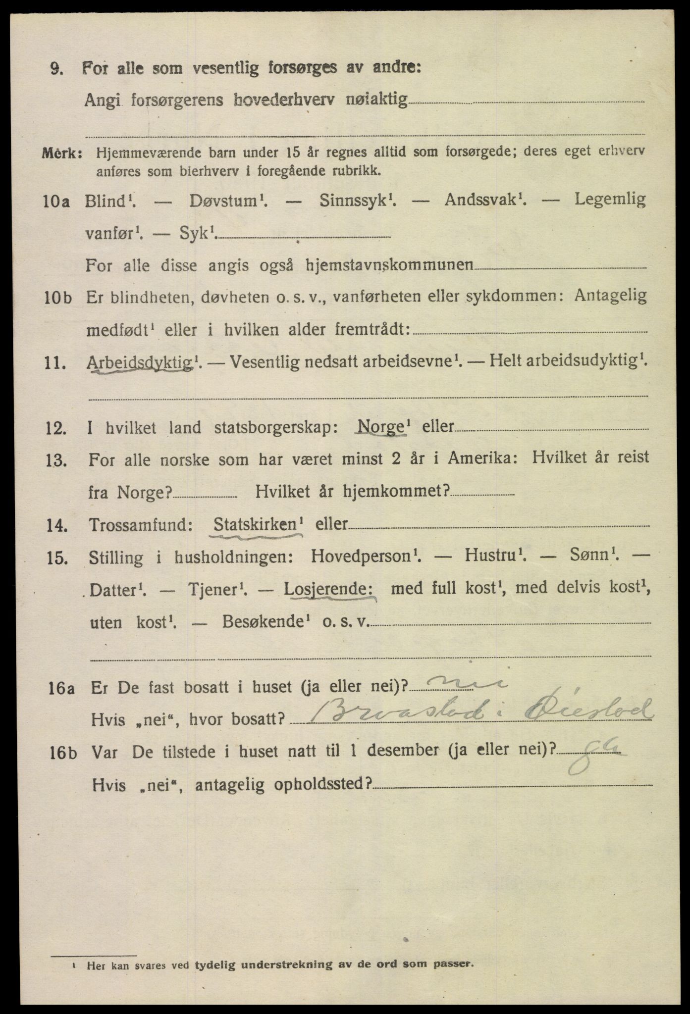 SAK, 1920 census for Froland, 1920, p. 5662