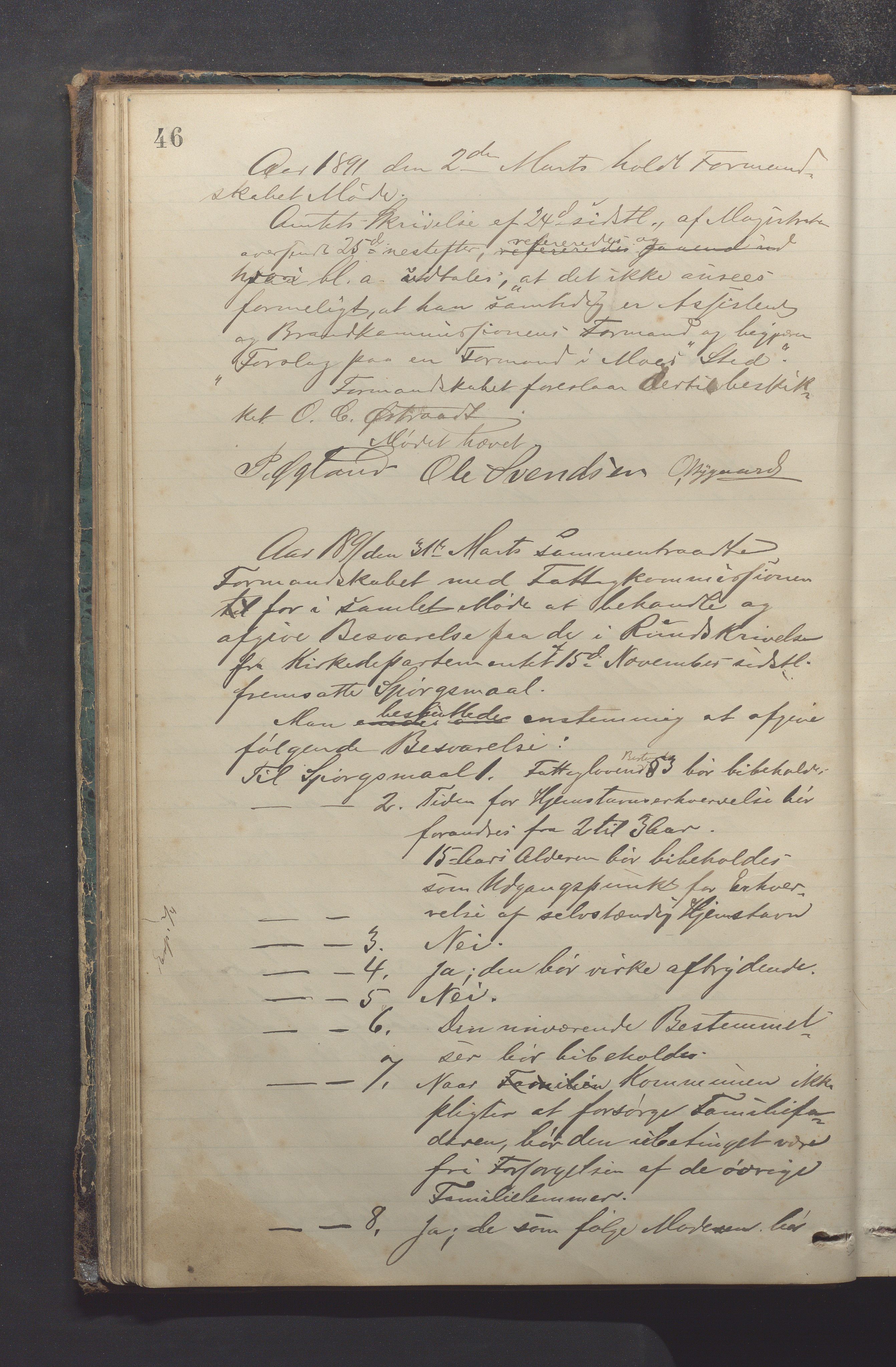 Sandnes kommune - Formannskapet og Bystyret, IKAR/K-100188/Aa/L0004: Møtebok, 1889-1896, p. 46