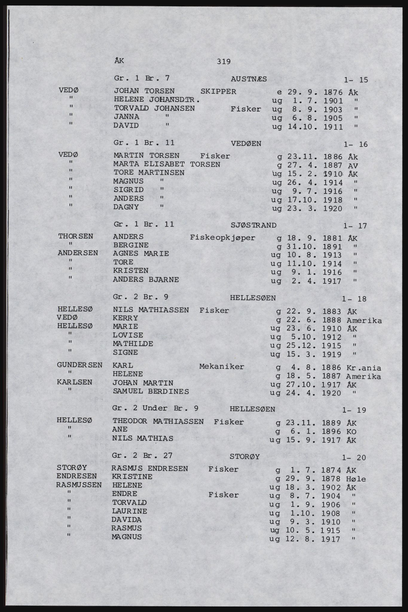 SAST, Copy of 1920 census for Karmøy, 1920, p. 341