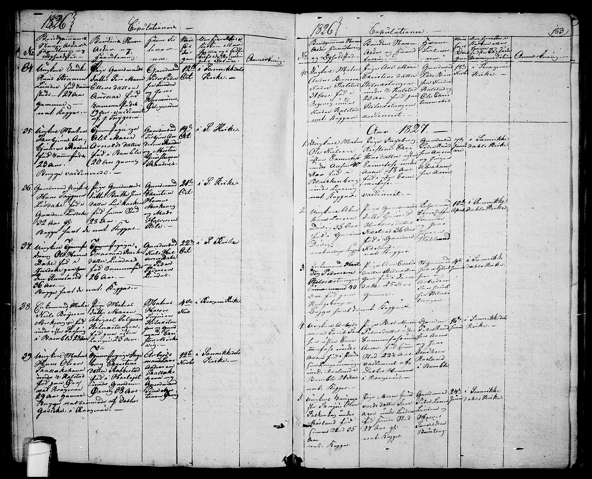 Sannidal kirkebøker, AV/SAKO-A-296/F/Fa/L0005: Parish register (official) no. 5, 1823-1830, p. 163