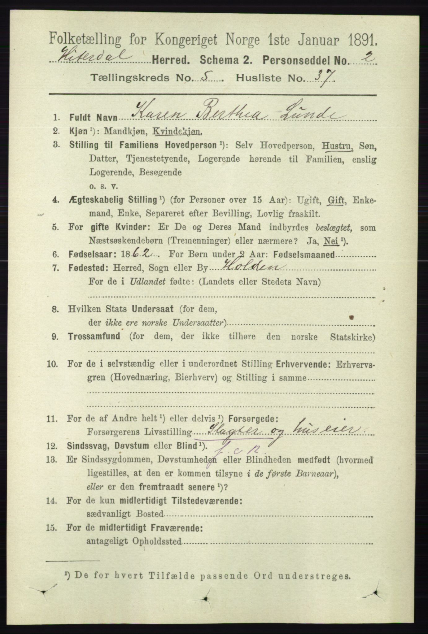 RA, 1891 census for 0823 Heddal, 1891, p. 2243