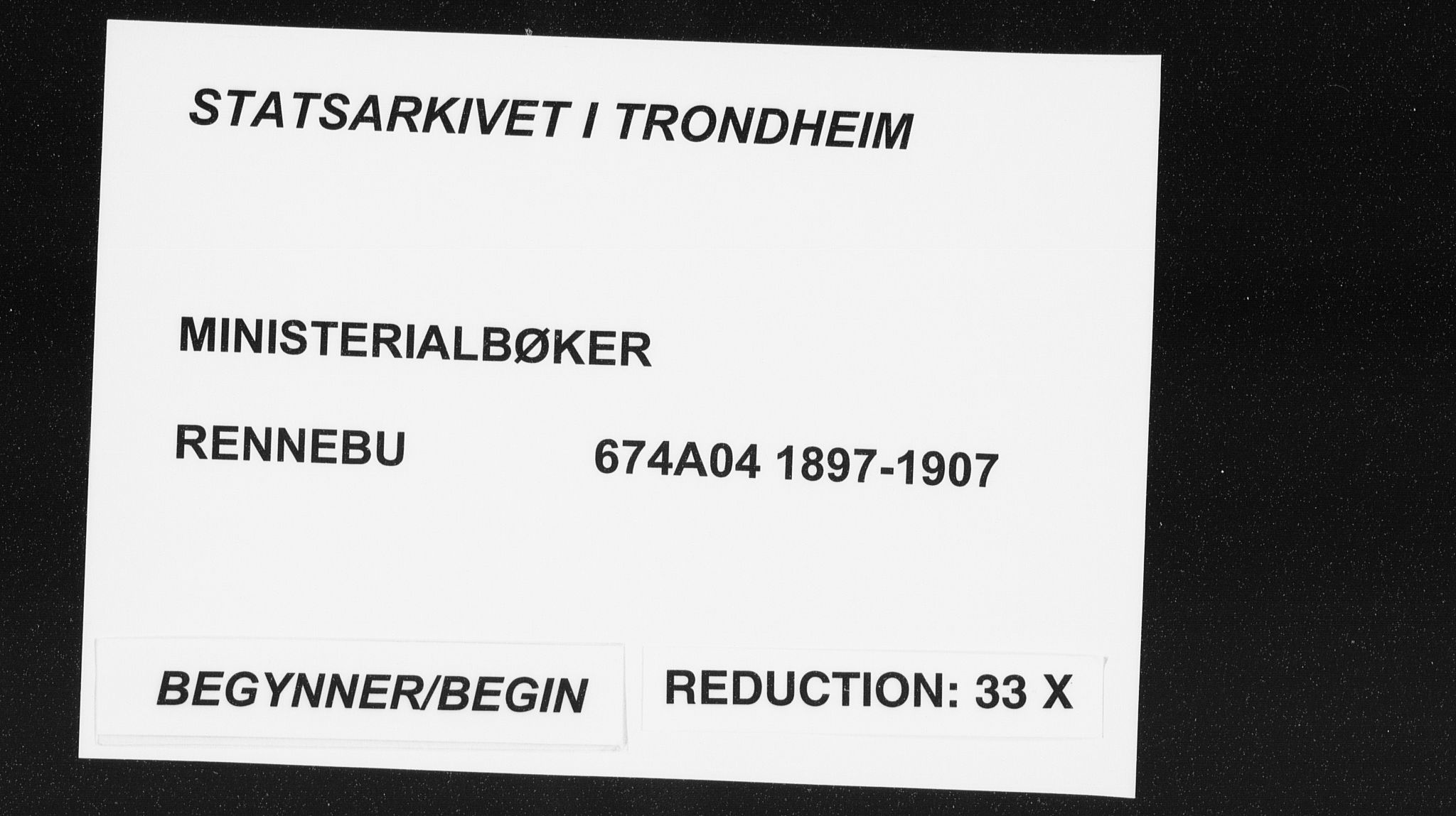 Ministerialprotokoller, klokkerbøker og fødselsregistre - Sør-Trøndelag, SAT/A-1456/674/L0872: Parish register (official) no. 674A04, 1897-1907