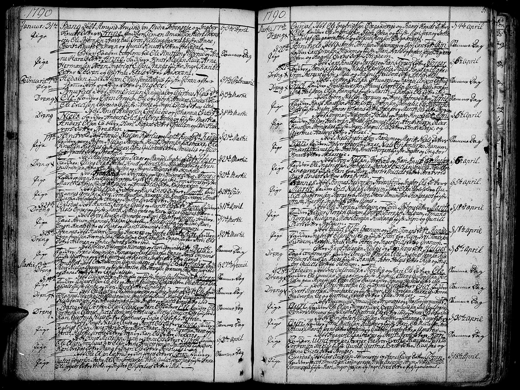 Aurdal prestekontor, AV/SAH-PREST-126/H/Ha/Haa/L0006: Parish register (official) no. 6, 1781-1804, p. 51