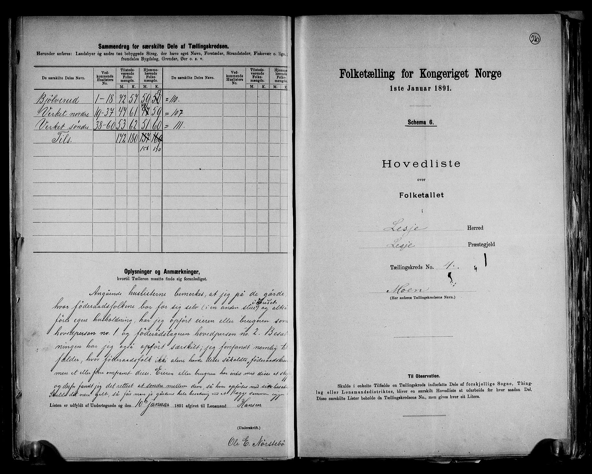 RA, 1891 census for 0512 Lesja, 1891, p. 11