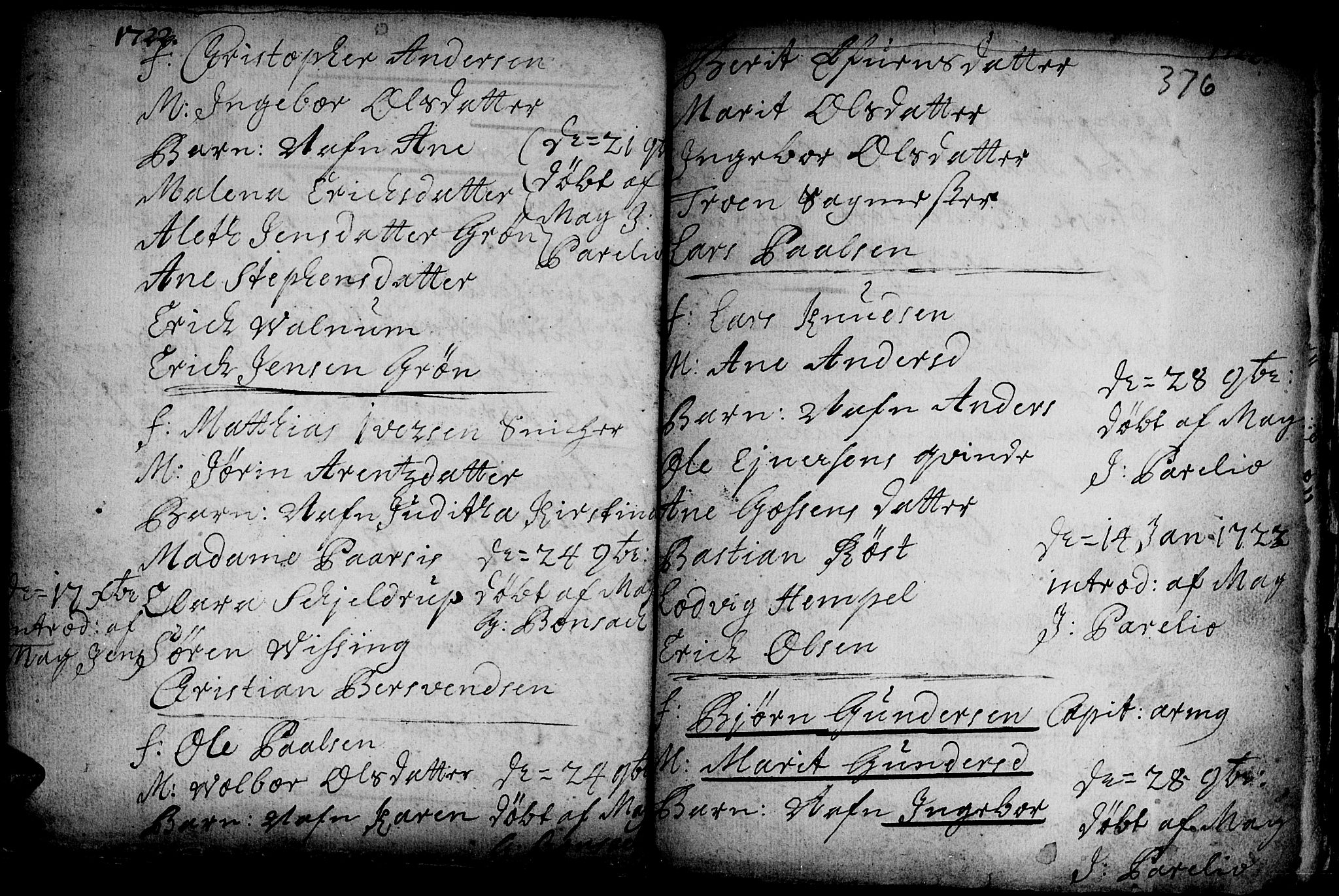 Ministerialprotokoller, klokkerbøker og fødselsregistre - Sør-Trøndelag, AV/SAT-A-1456/601/L0035: Parish register (official) no. 601A03, 1713-1728, p. 376