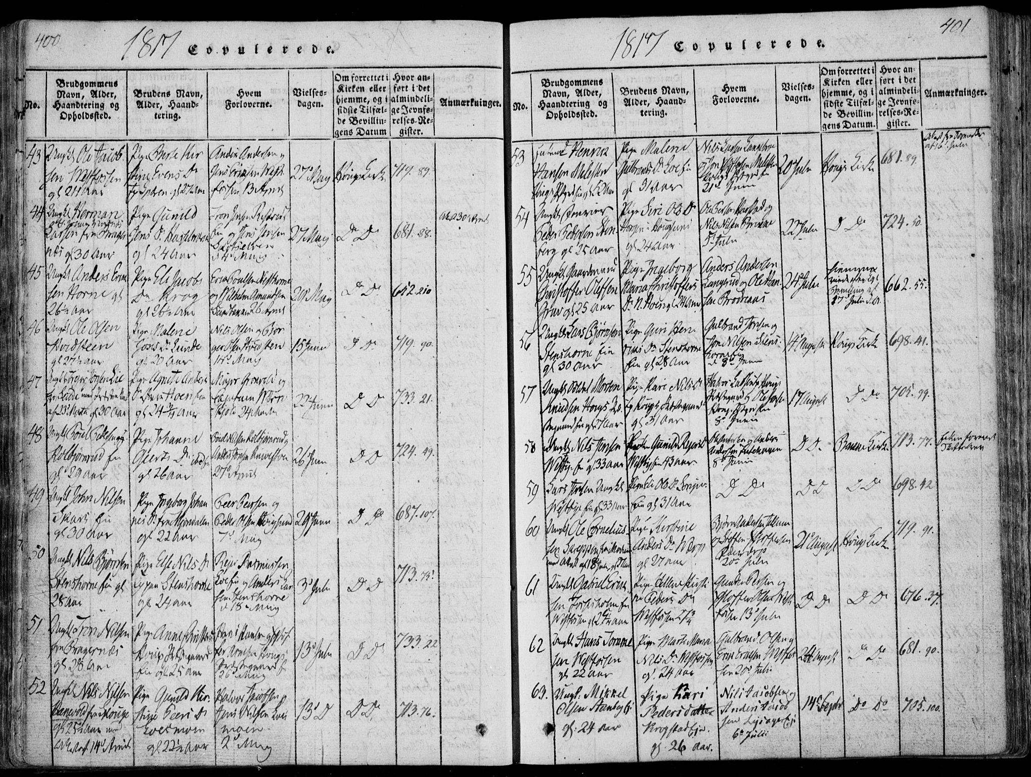 Eiker kirkebøker, SAKO/A-4/F/Fa/L0011: Parish register (official) no. I 11, 1814-1827, p. 400-401