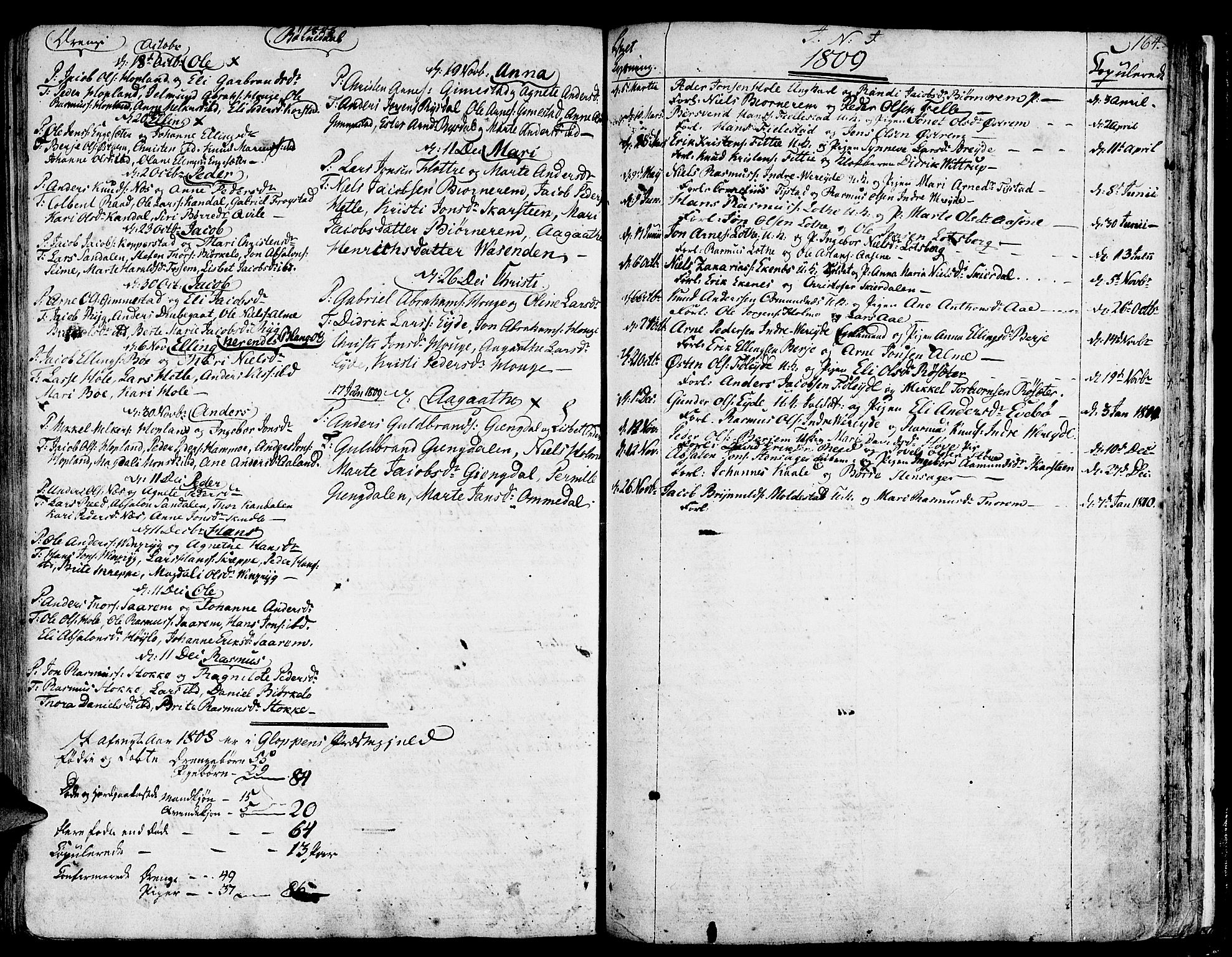 Gloppen sokneprestembete, AV/SAB-A-80101/H/Haa/Haaa/L0005: Parish register (official) no. A 5, 1785-1815, p. 164