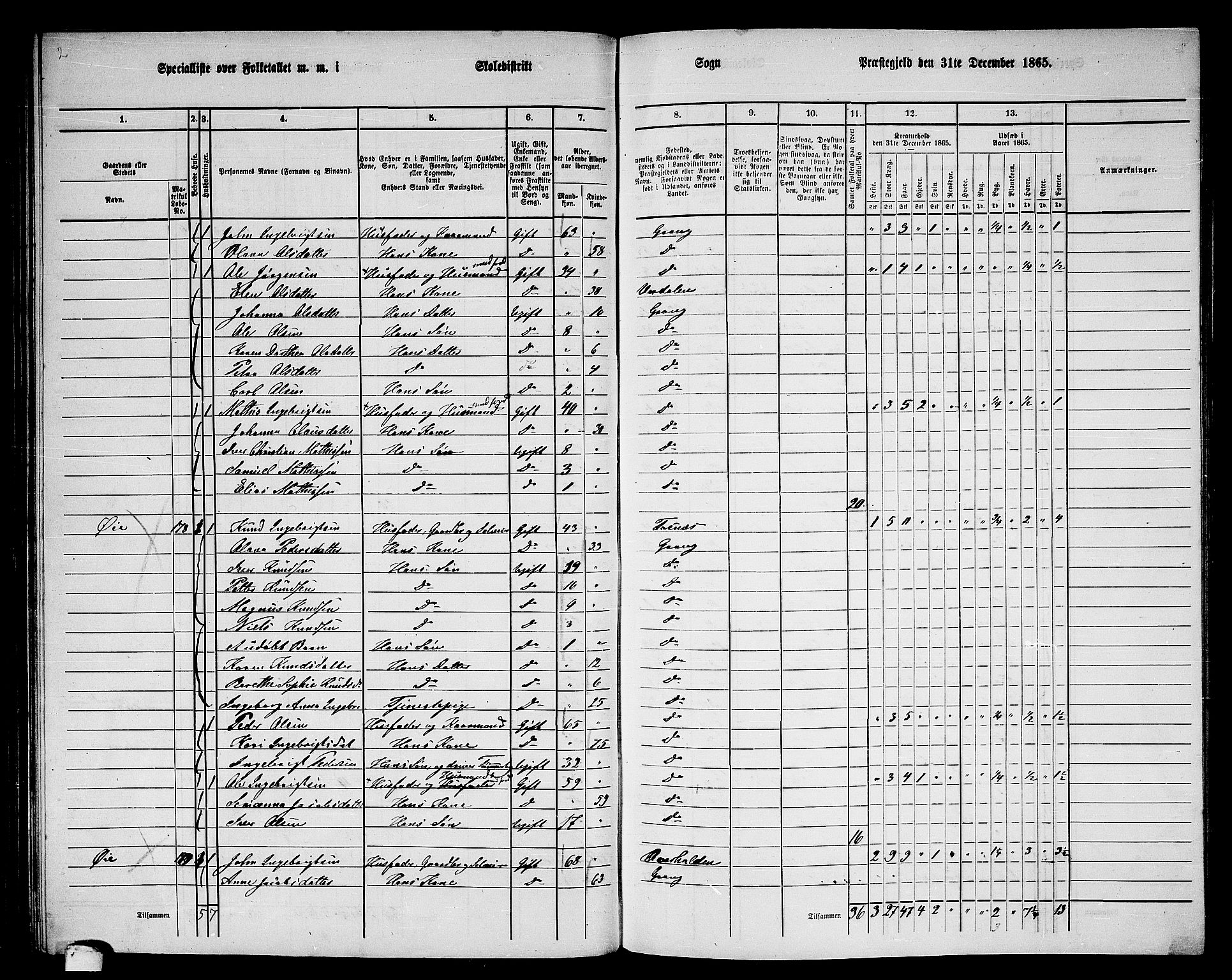 RA, 1865 census for Grong, 1865, p. 88