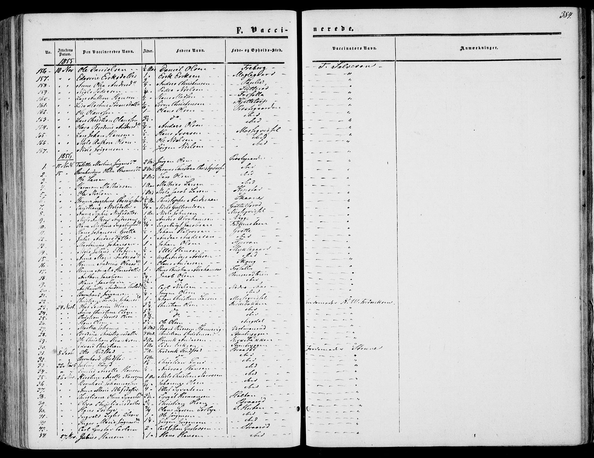 Borre kirkebøker, SAKO/A-338/F/Fa/L0006: Parish register (official) no. I 6, 1852-1862, p. 384