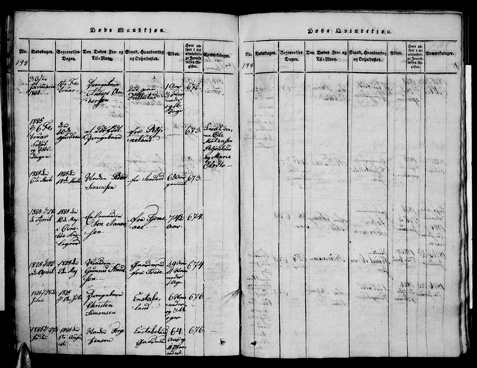 Vennesla sokneprestkontor, AV/SAK-1111-0045/Fa/Faa/L0003: Parish register (official) no. A 3, 1820-1834, p. 198-199