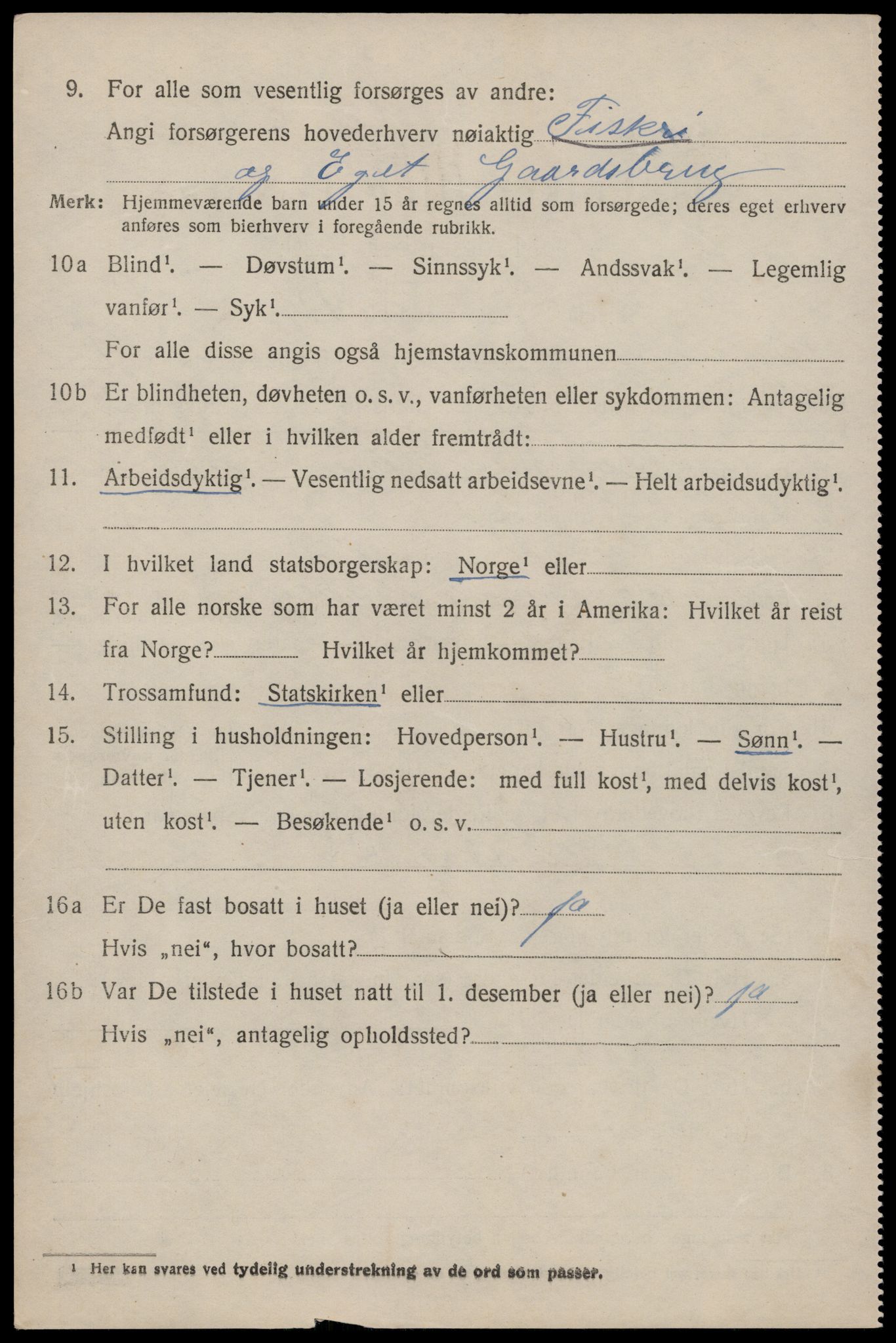 SAST, 1920 census for Eigersund, 1920, p. 1612