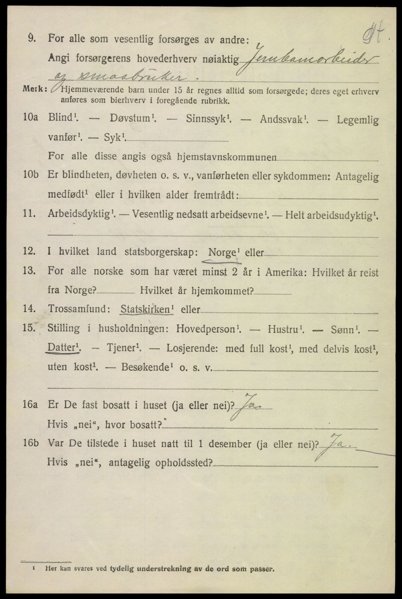 SAH, 1920 census for Skjåk, 1920, p. 825