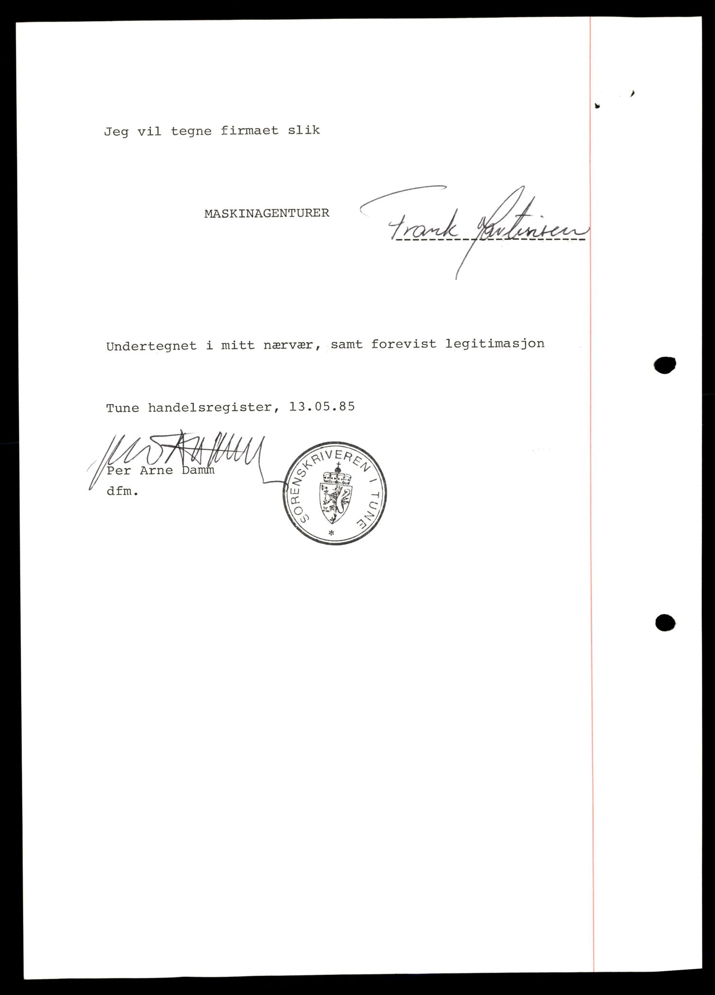Tune sorenskriveri, SAT/A-10470/K/Ke/Kea/L0029: Enkeltmannsforetak, aksjeselskap og andelslag, M - Se, 1944-1990, p. 2