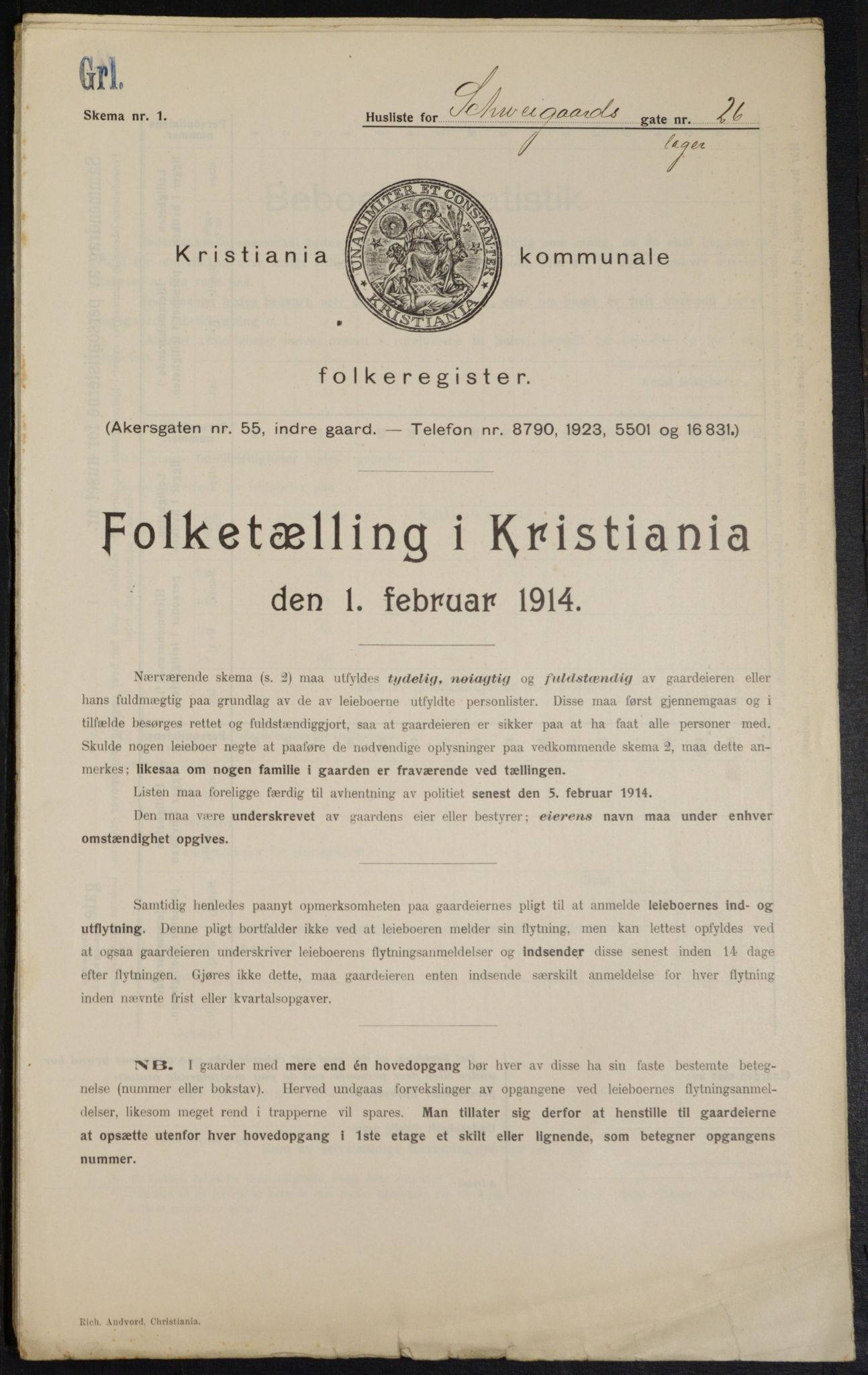 OBA, Municipal Census 1914 for Kristiania, 1914, p. 90602