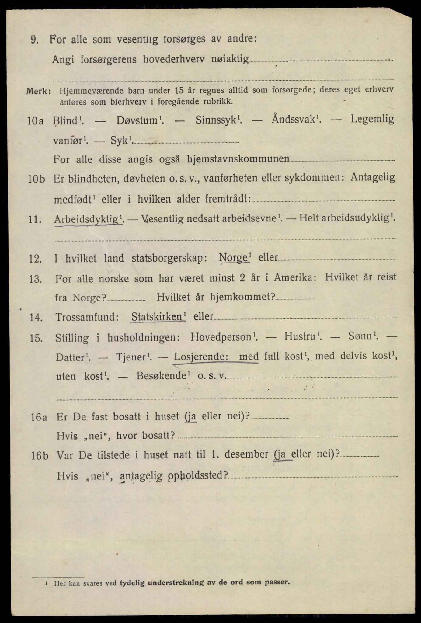 SAKO, 1920 census for Sandeherred, 1920, p. 9581
