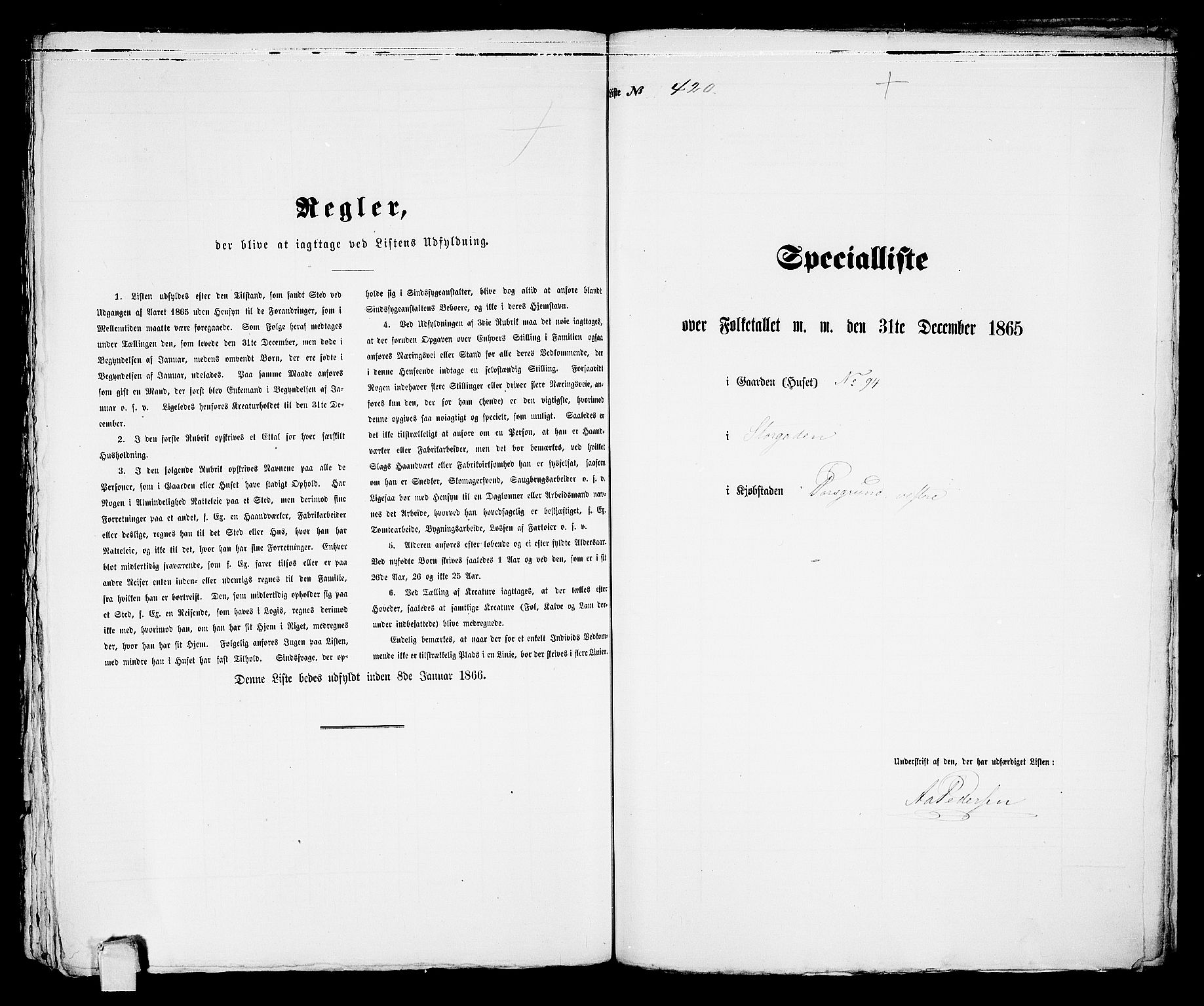 RA, 1865 census for Porsgrunn, 1865, p. 858