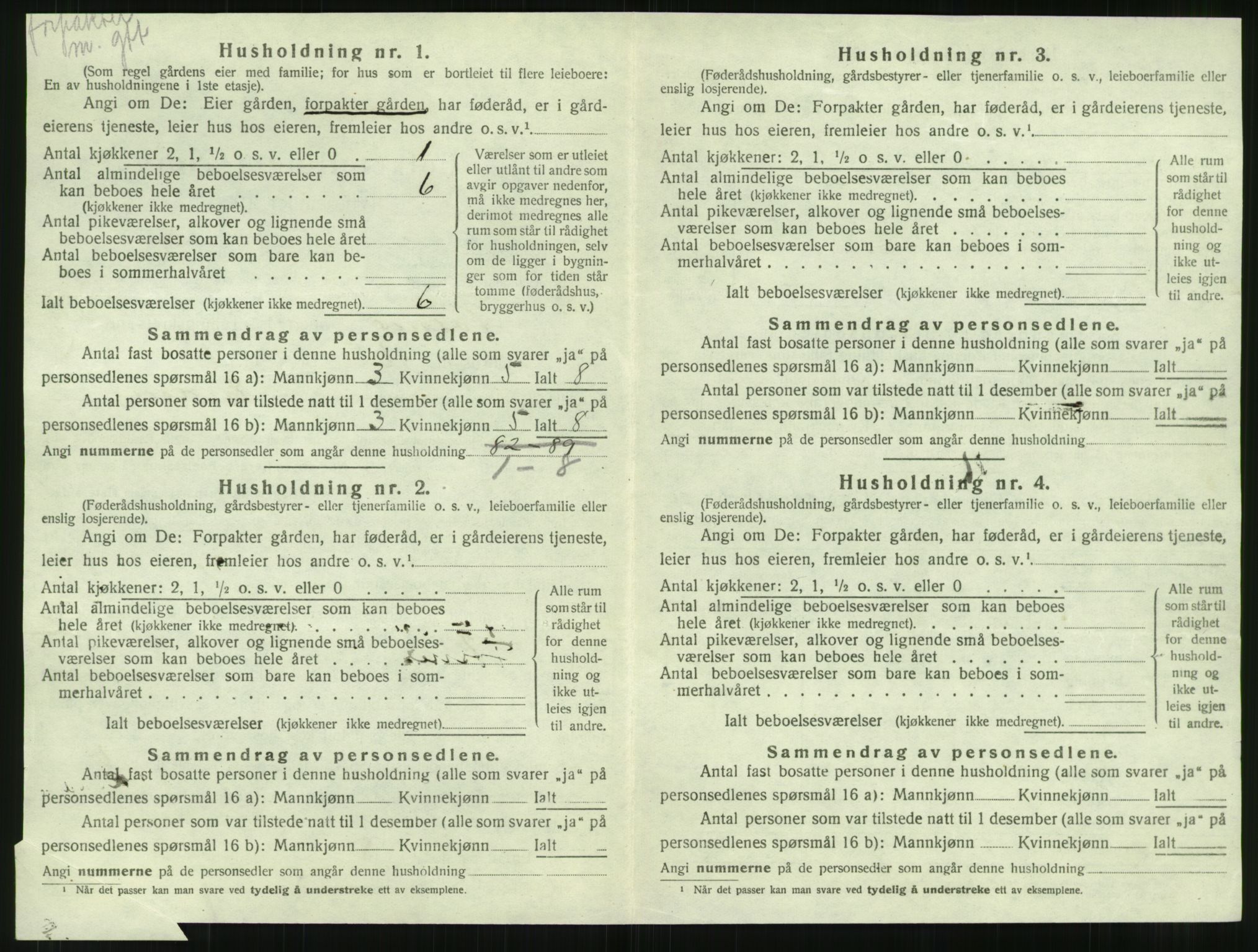 SAT, 1920 census for Fosnes, 1920, p. 414