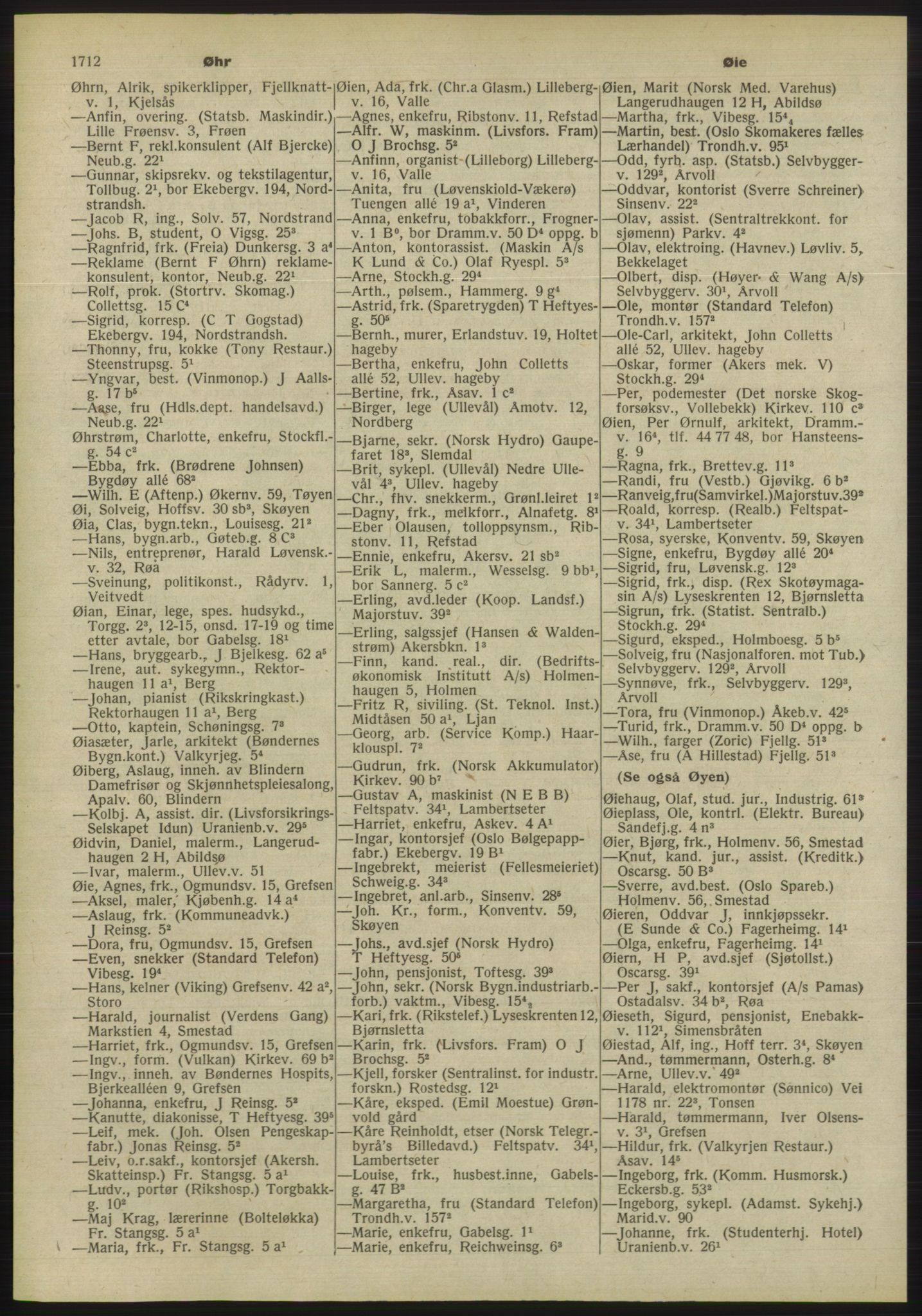 Kristiania/Oslo adressebok, PUBL/-, 1955, p. 1712
