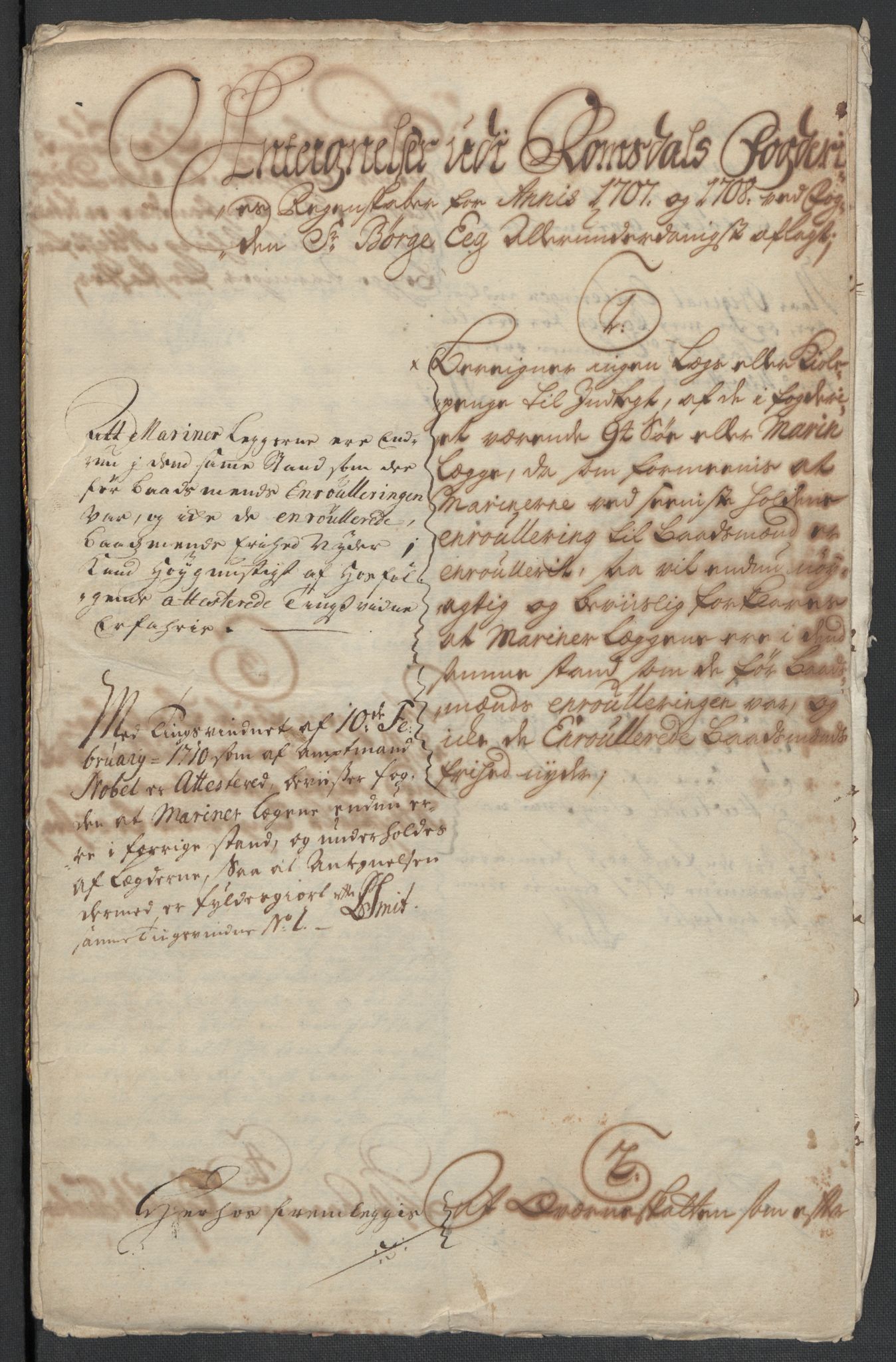 Rentekammeret inntil 1814, Reviderte regnskaper, Fogderegnskap, RA/EA-4092/R55/L3658: Fogderegnskap Romsdal, 1707-1708, p. 347