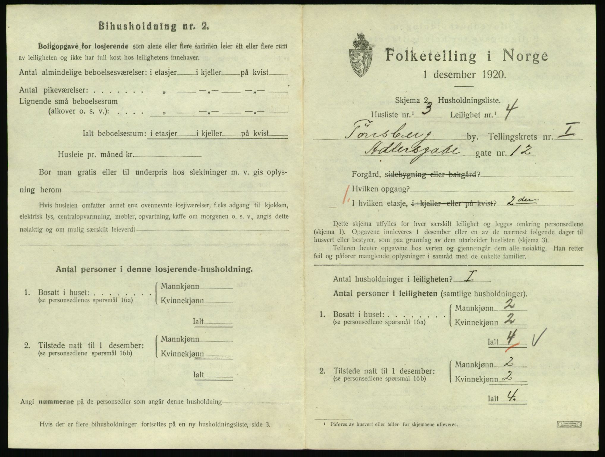 SAKO, 1920 census for Tønsberg, 1920, p. 2529