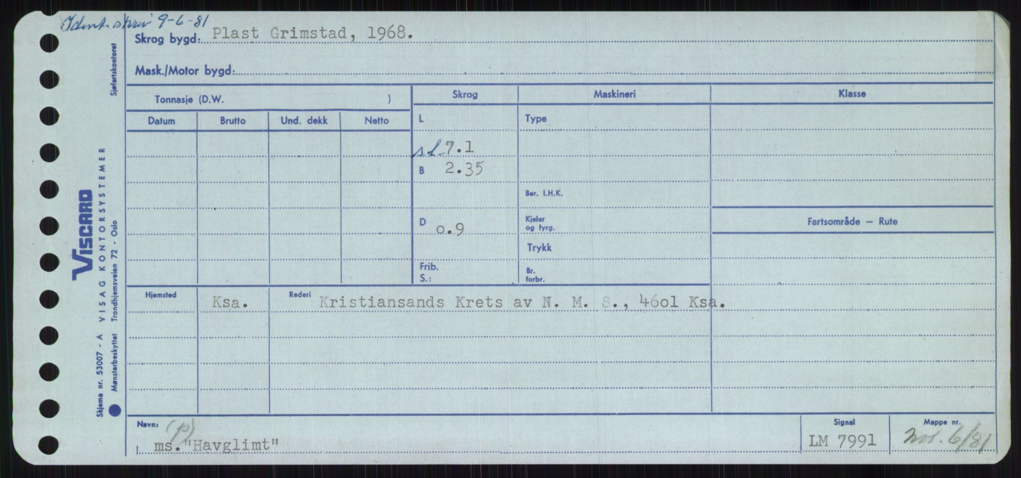 Sjøfartsdirektoratet med forløpere, Skipsmålingen, RA/S-1627/H/Ha/L0002/0002: Fartøy, Eik-Hill / Fartøy, G-Hill, p. 635