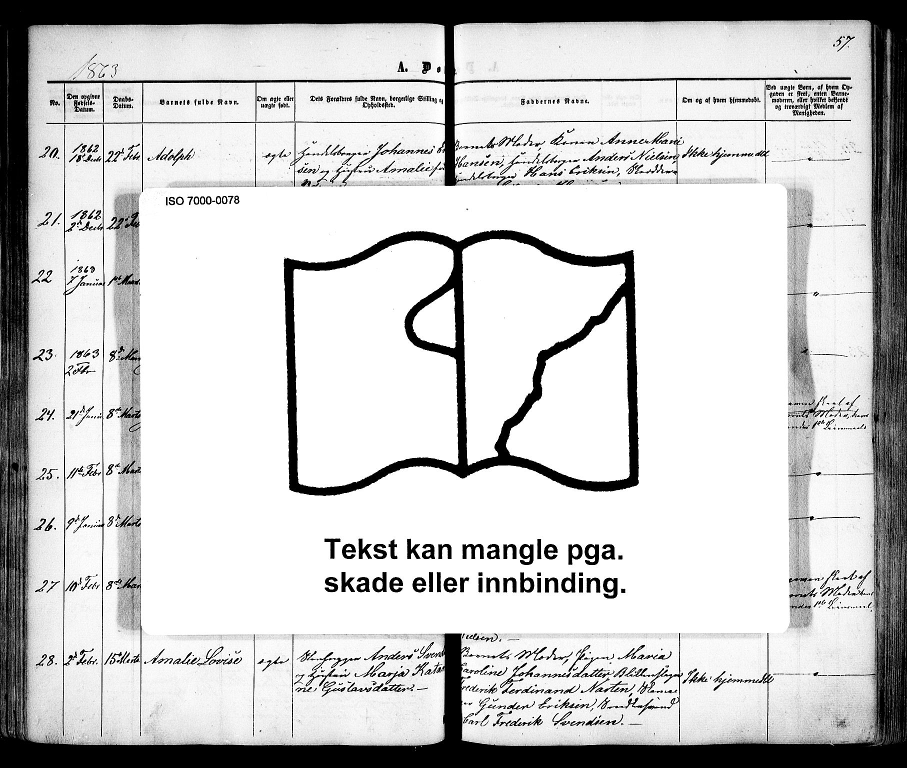 Sarpsborg prestekontor Kirkebøker, AV/SAO-A-2006/F/Fa/L0001: Parish register (official) no. 1, 1859-1868, p. 57