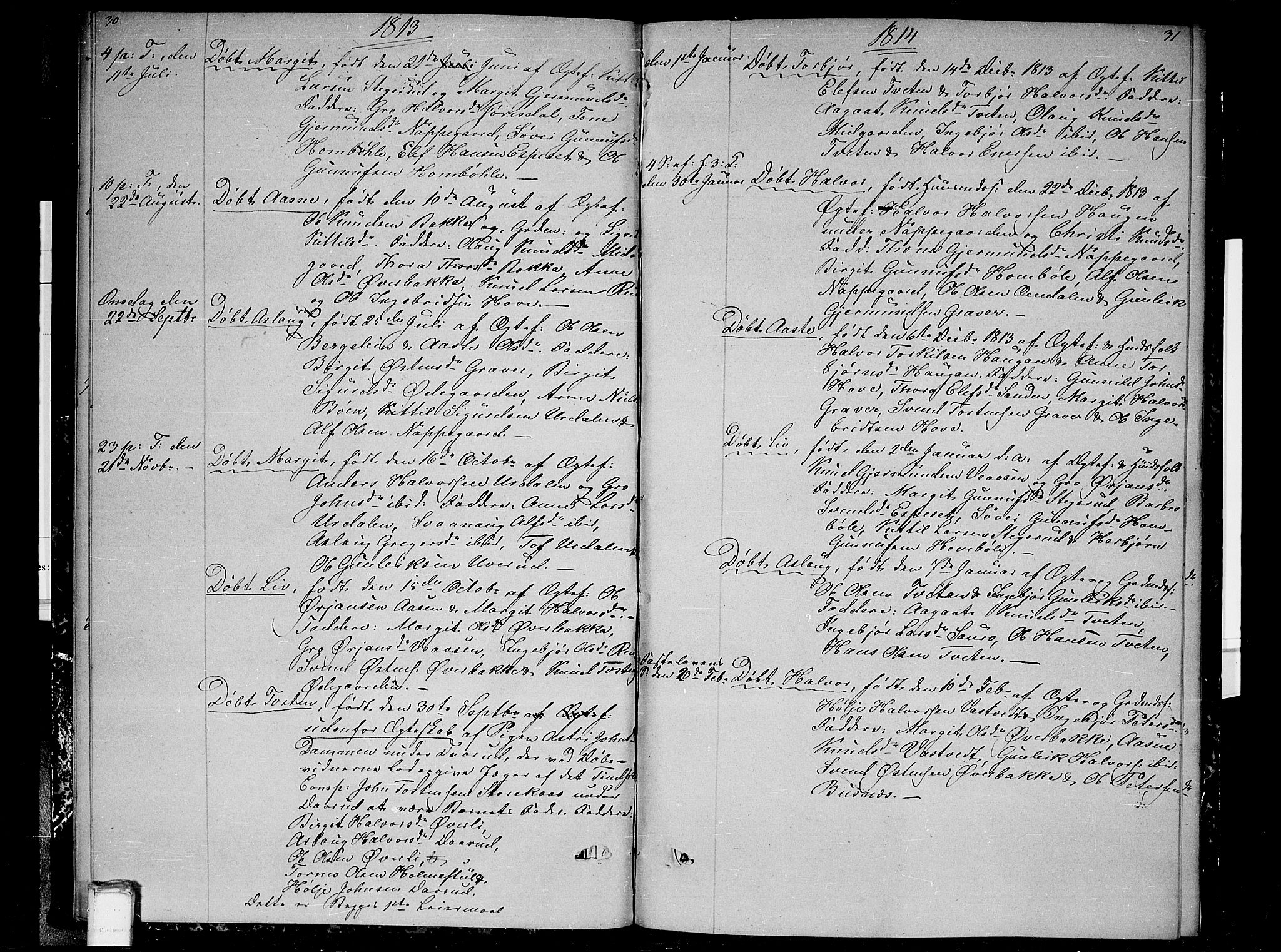 Gransherad kirkebøker, SAKO/A-267/F/Fb/L0001: Parish register (official) no. II 1, 1800-1814, p. 30-31