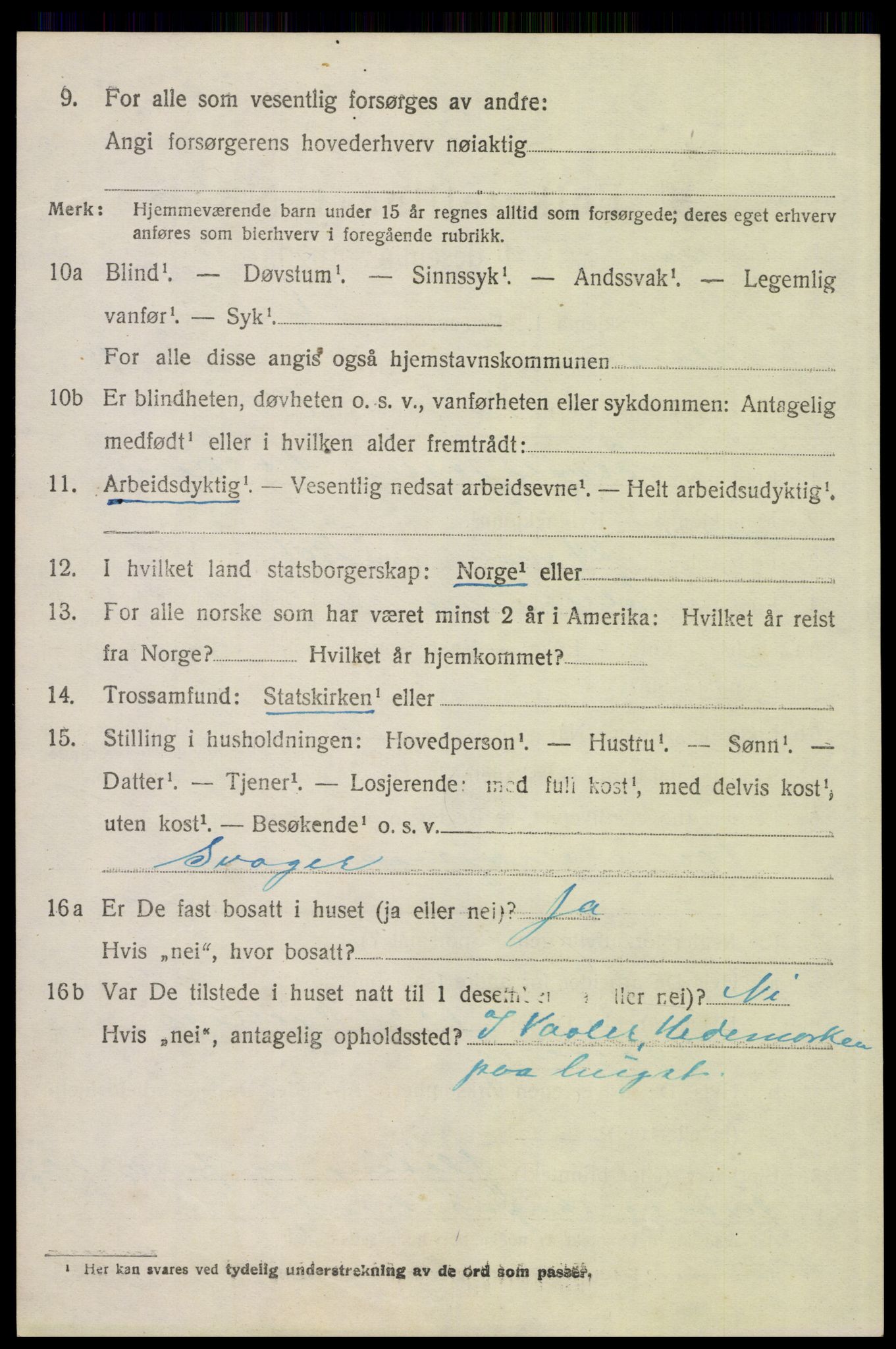 SAH, 1920 census for Elverum, 1920, p. 22223