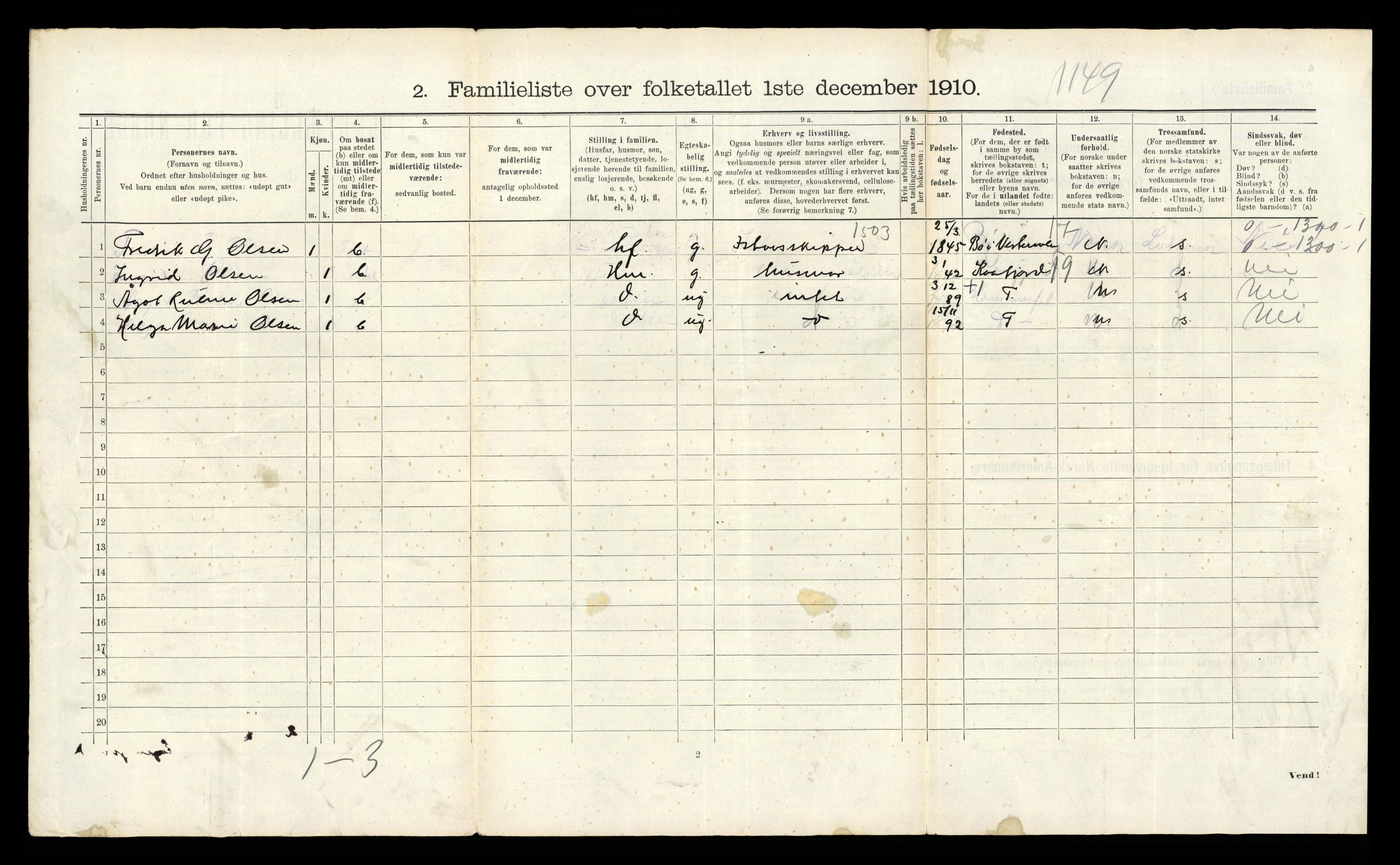 RA, 1910 census for Hammerfest, 1910, p. 797