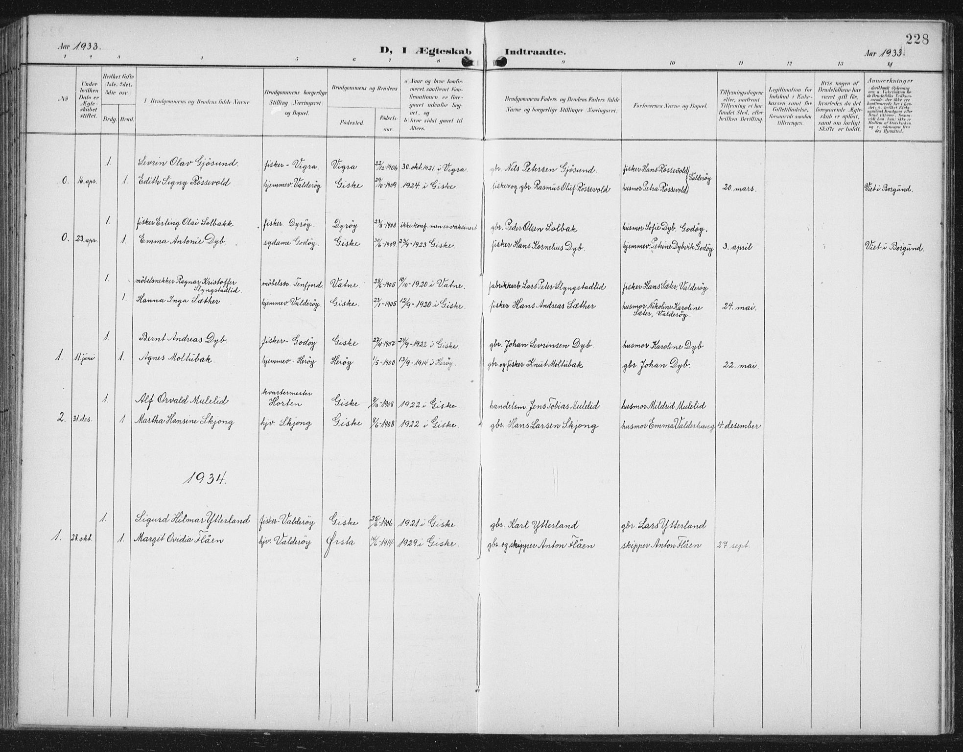 Ministerialprotokoller, klokkerbøker og fødselsregistre - Møre og Romsdal, AV/SAT-A-1454/534/L0489: Parish register (copy) no. 534C01, 1899-1941, p. 228