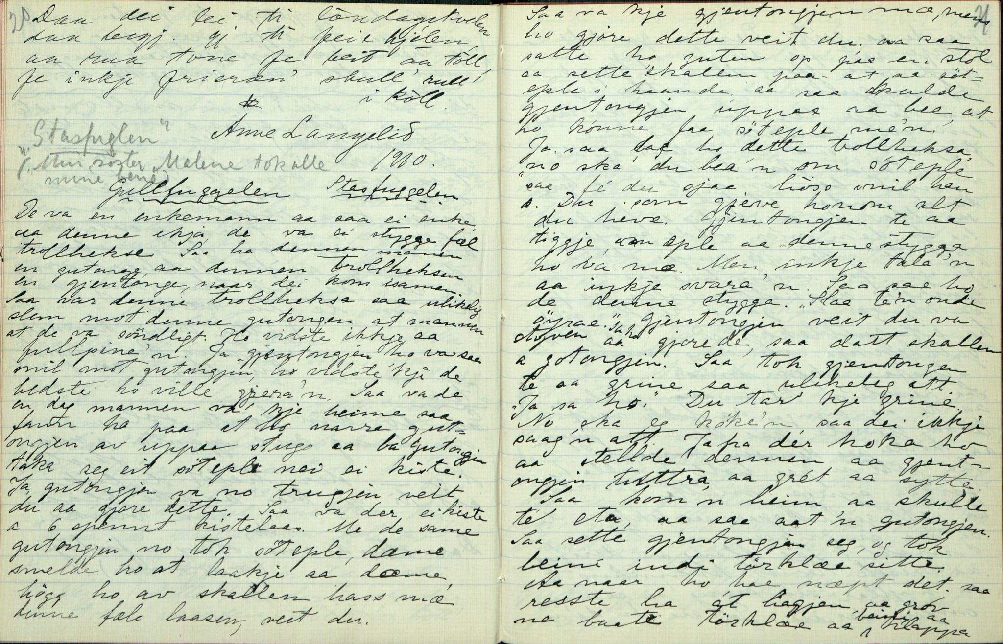 Rikard Berge, TEMU/TGM-A-1003/F/L0003/0025: 061-100 Innholdslister / 84 Seljord, 1910, p. 20-21
